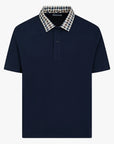 US6-PO006 Polo Check Collar Navy Man