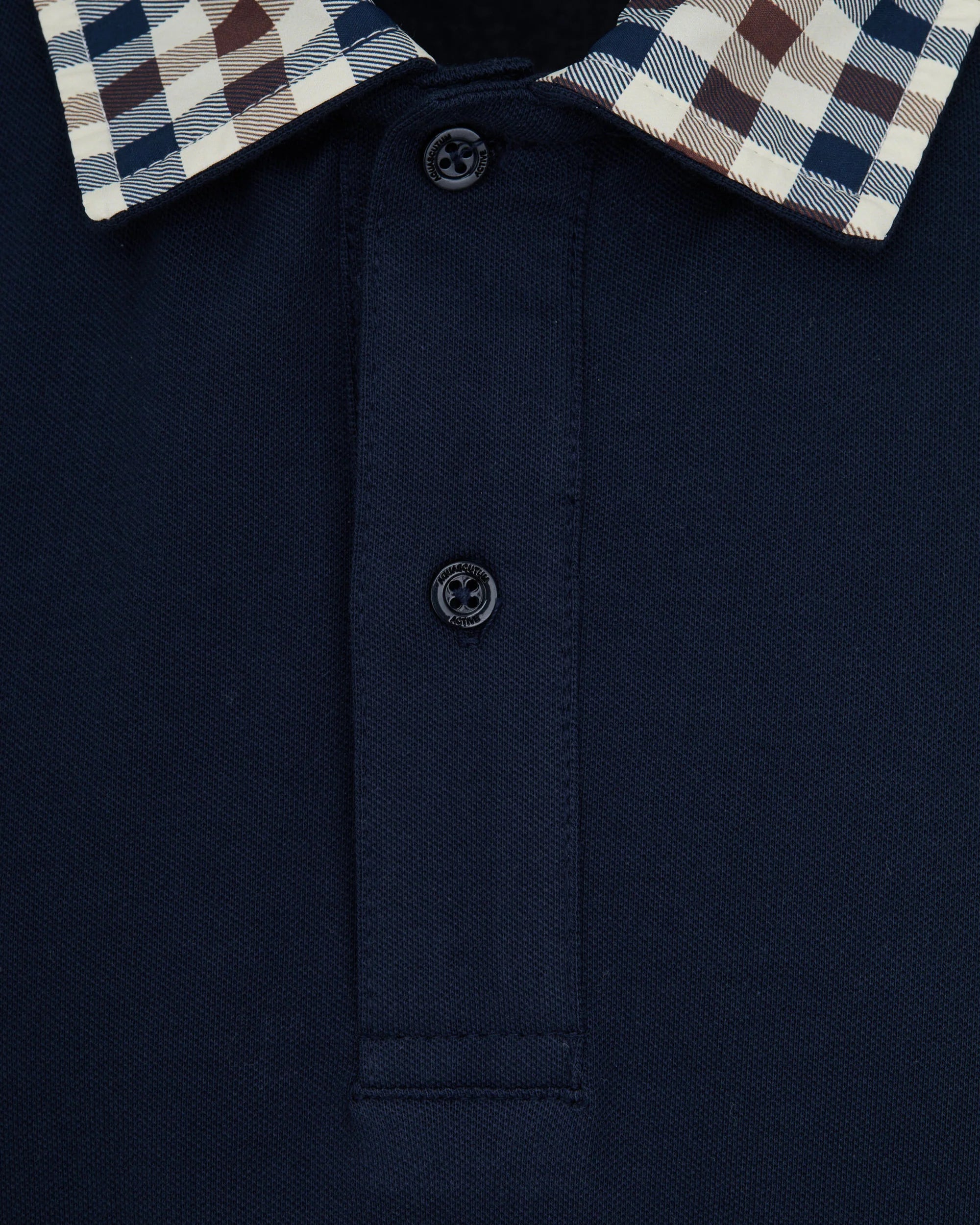 US6-PO006 Polo Check Collar Navy Man
