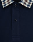 US6-PO006 Polo Check Collar Navy Man