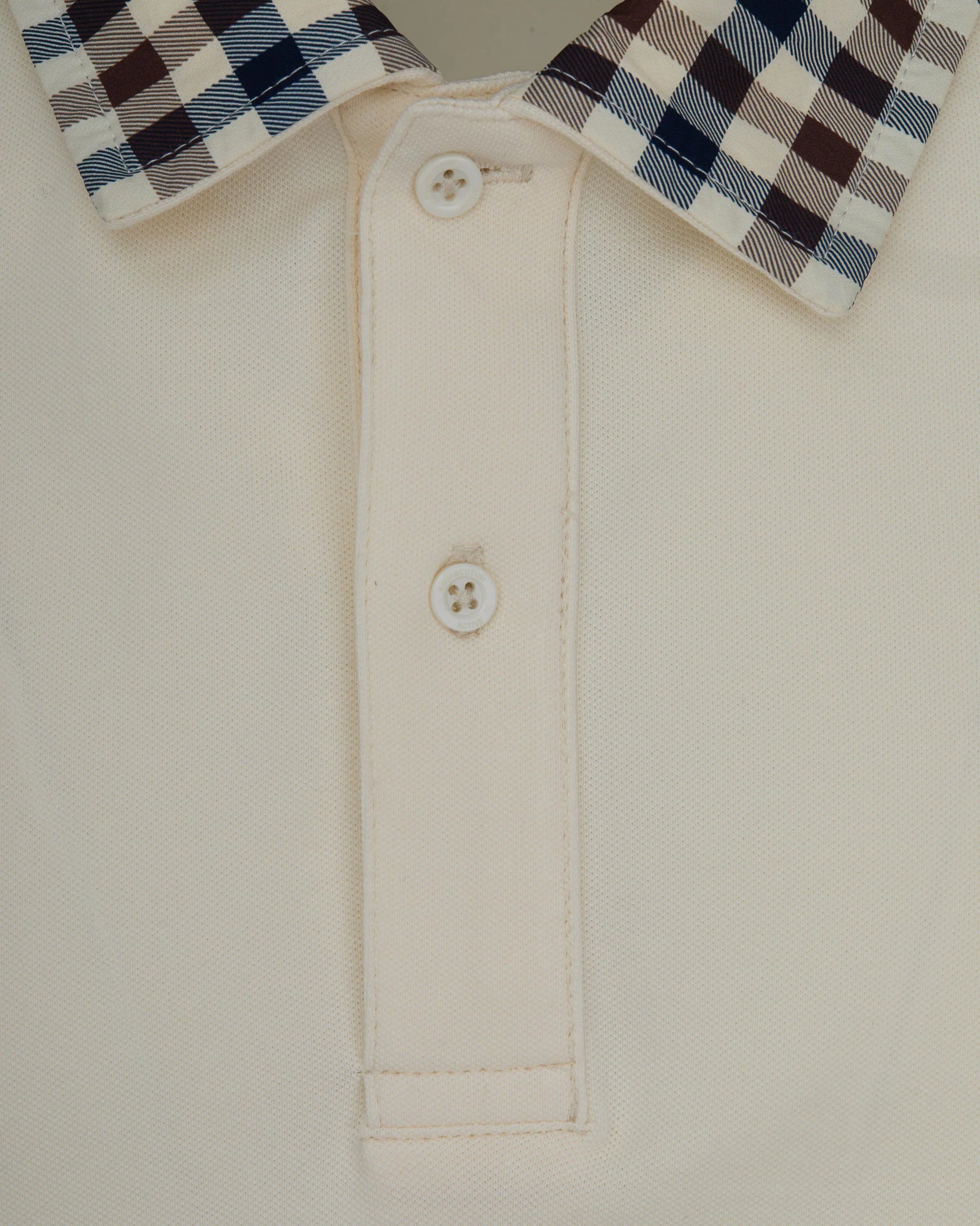 US6-PO006 Polo Check Collar Old White Man