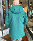 W6-0015 FROST Parka Tech Lungo Cappuccio Verde Bosco Man