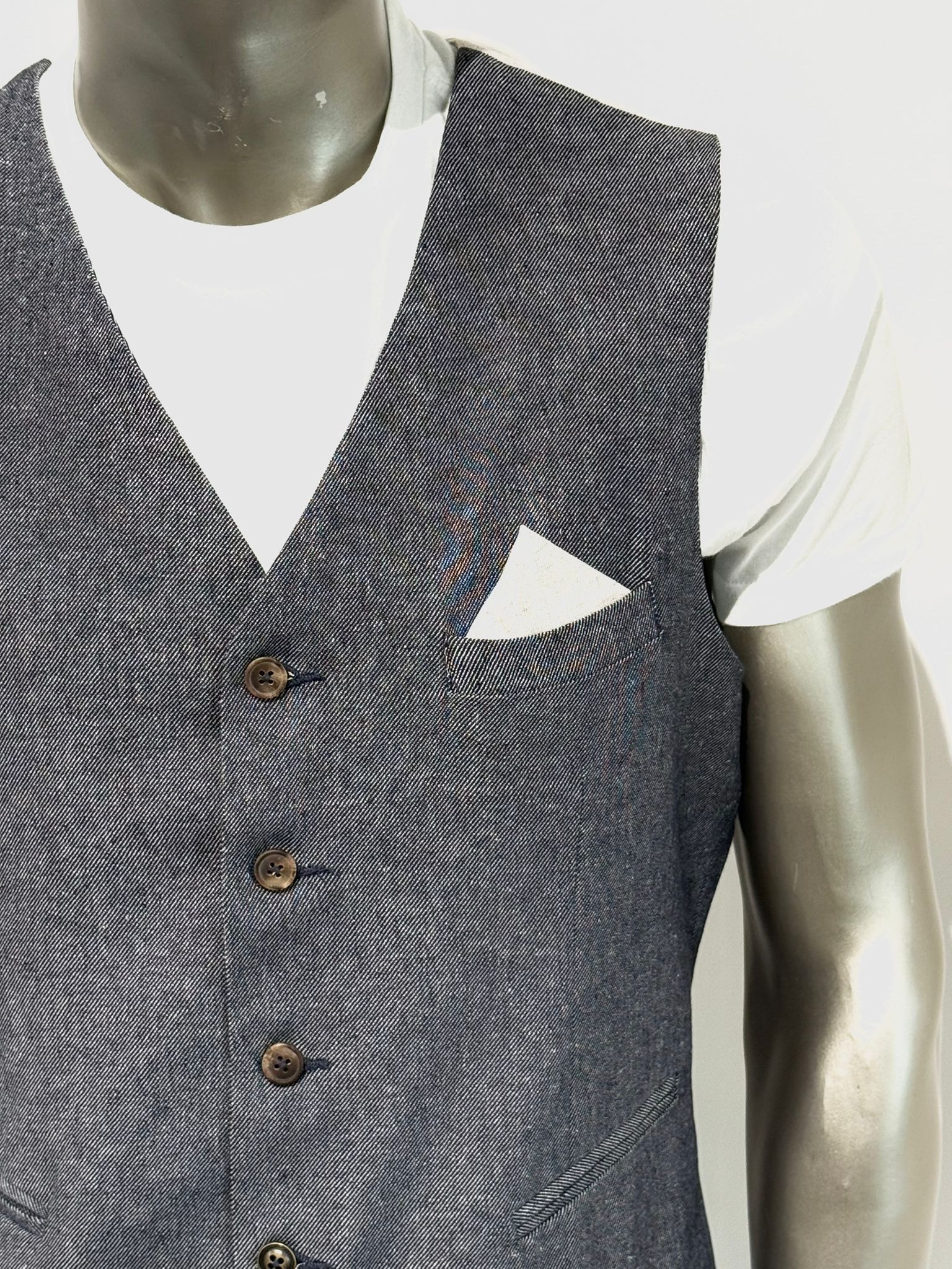 S5-1442 Pantalone Lino E Cotone Navy Blue Man