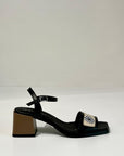 S5-T5029-1 Sandalo Tacco 5 Nero Beige