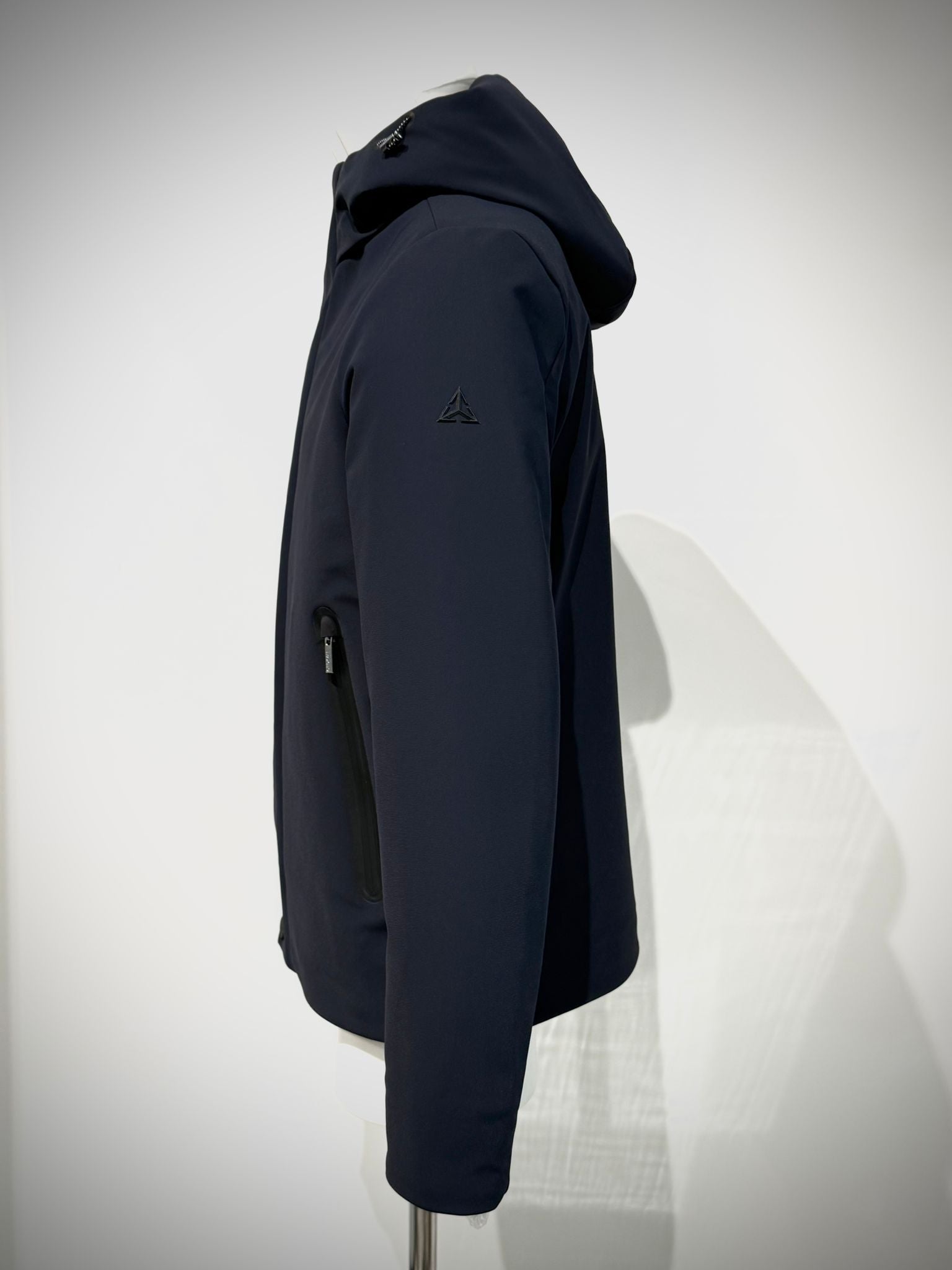 W5-0017 BONDED Parka Tech Corto Cappuccio Blu Man