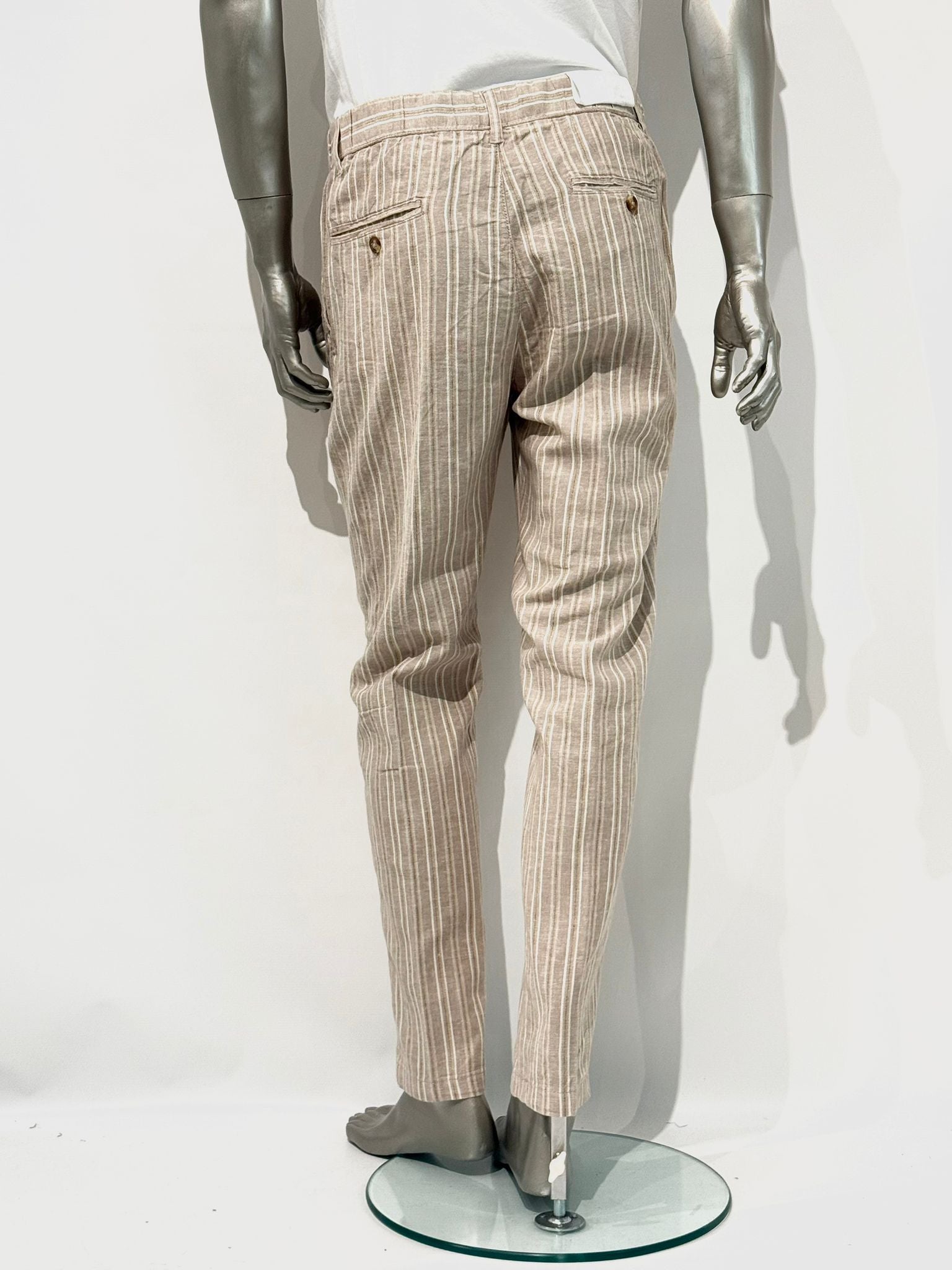 S5-1435 Pantalone Lino E Cotone Beige Man