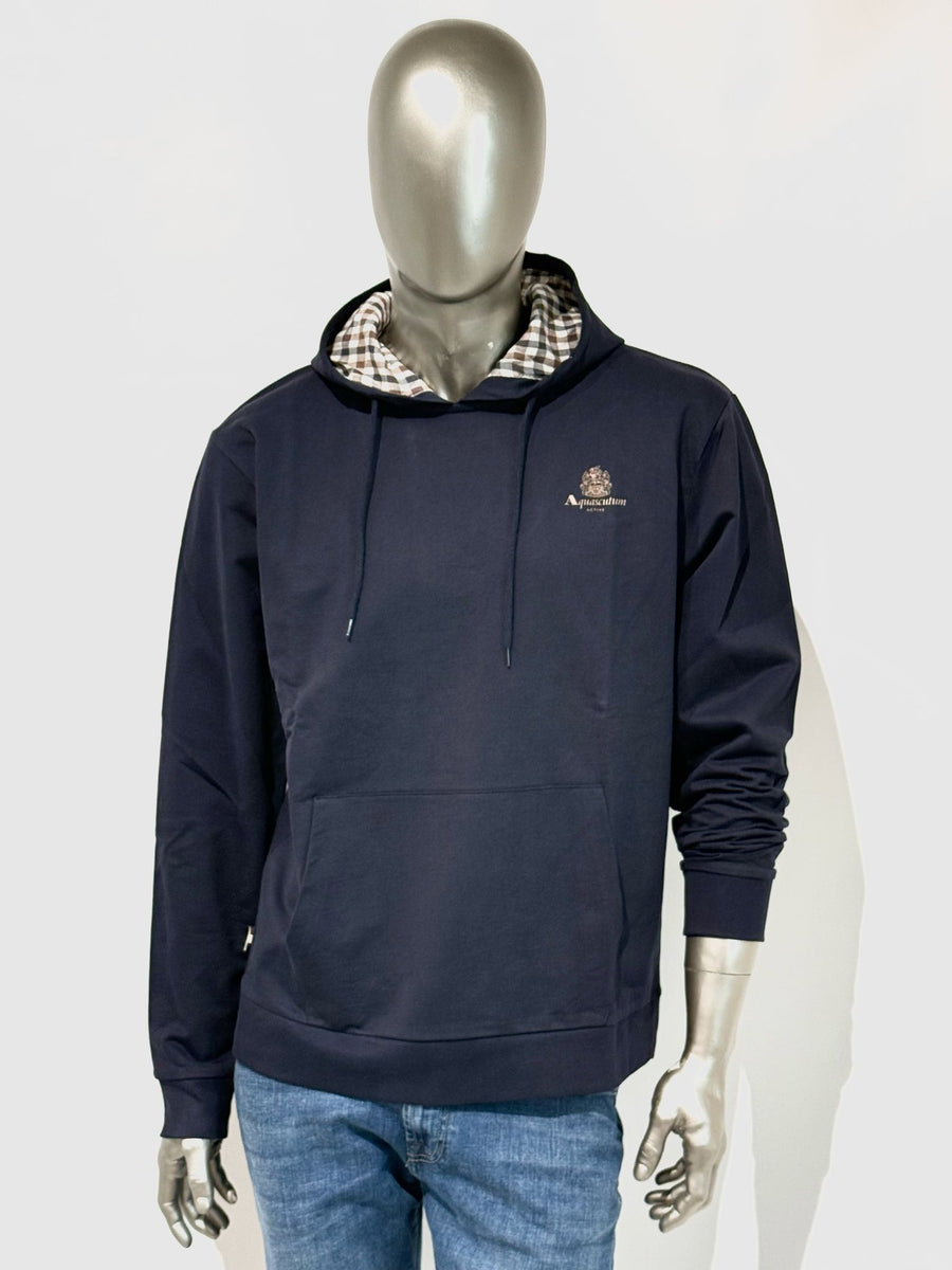 US5-SW003 Felpa Small Logo Hoodie Navy Man
