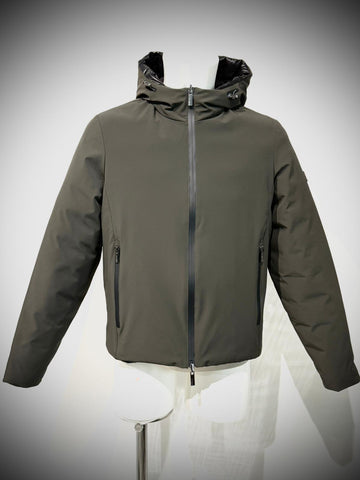 W5-0004 Giubbotto Reversibile Cappuccio Militare/Nero Man