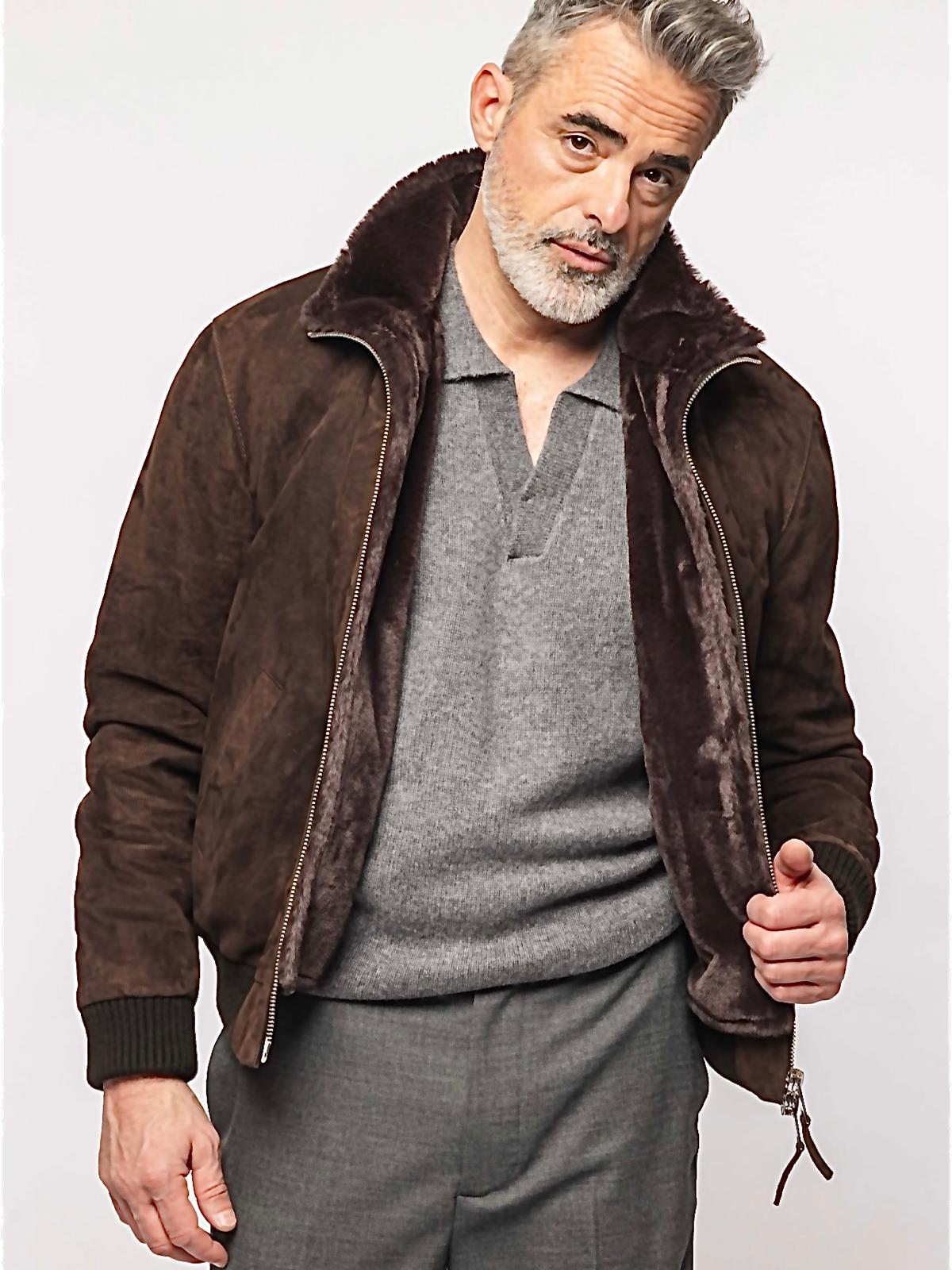 UW6-TOBIA Giubbotto Suede Velluto Mud J27 Man