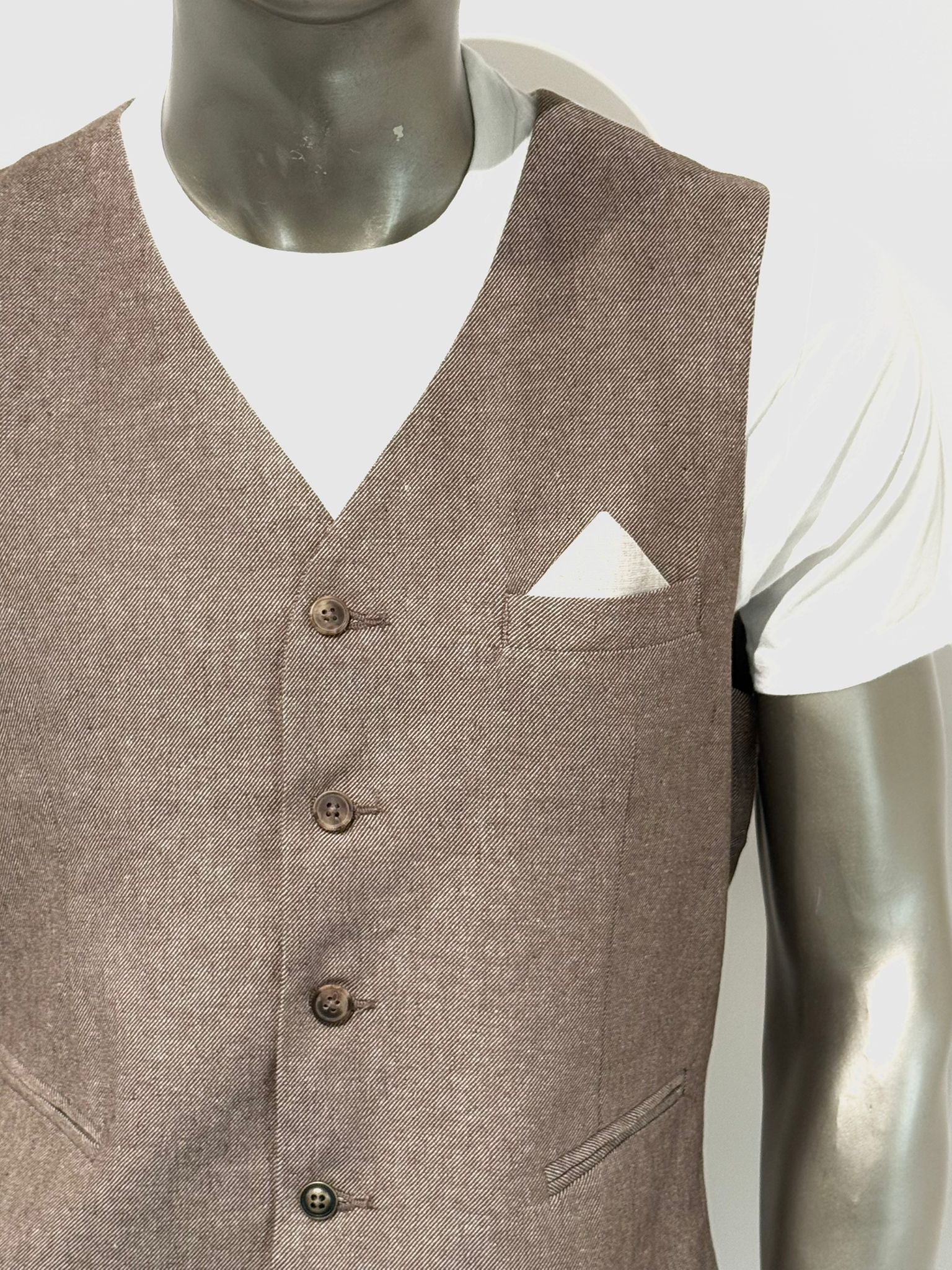 S5-1442 Pantalone Lino E Cotone Coffe Brown Man