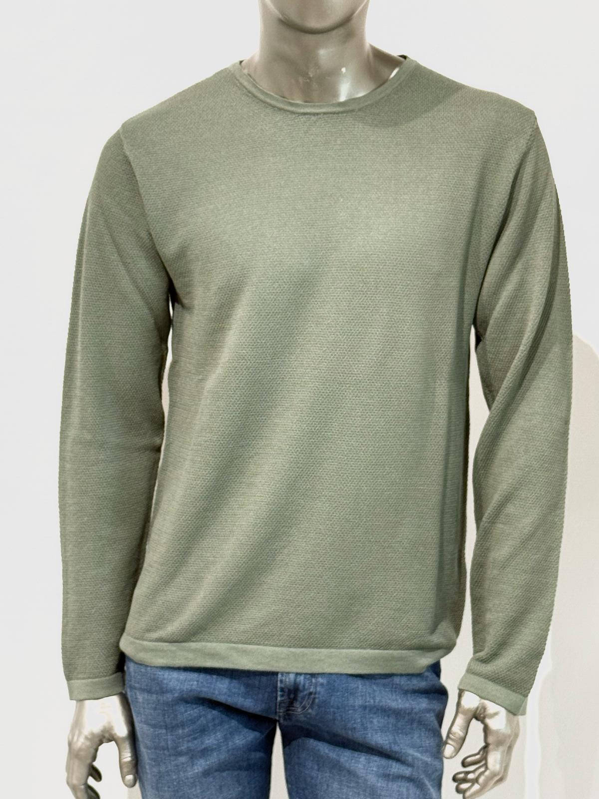 S4-0315 Maglia Girocollo Cotone Ultrasoft Verde Salvia Man