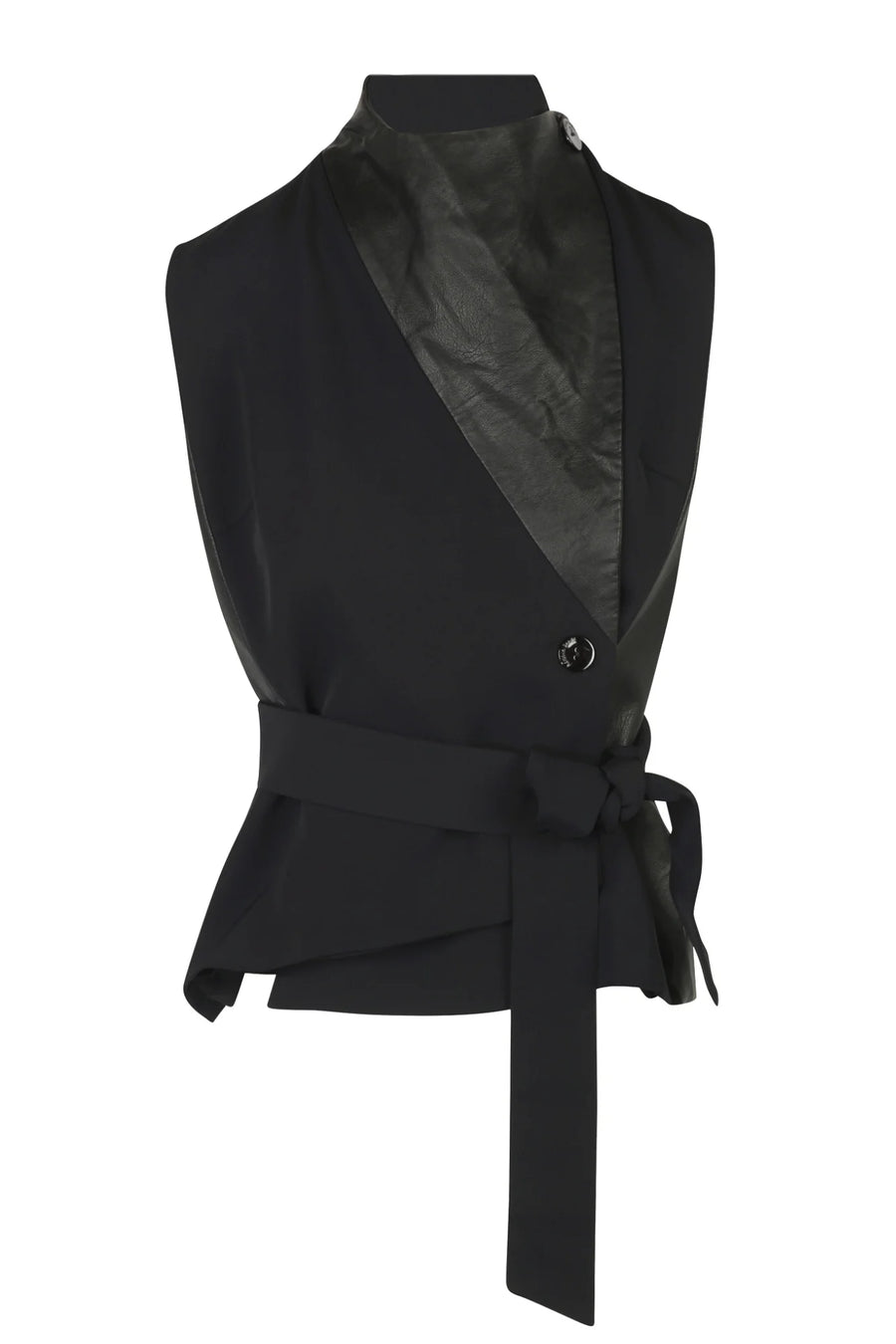 W4-35059 Gilet Bimateriale Nero