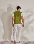 S4-0576 Gilet V con T-Shirt Pistacchio Man