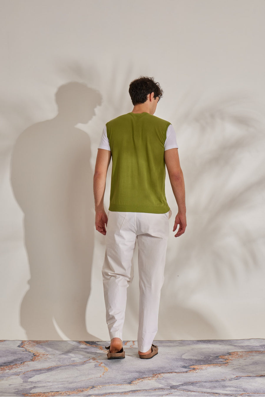 S4-0576 Gilet V con T-Shirt Pistacchio Man