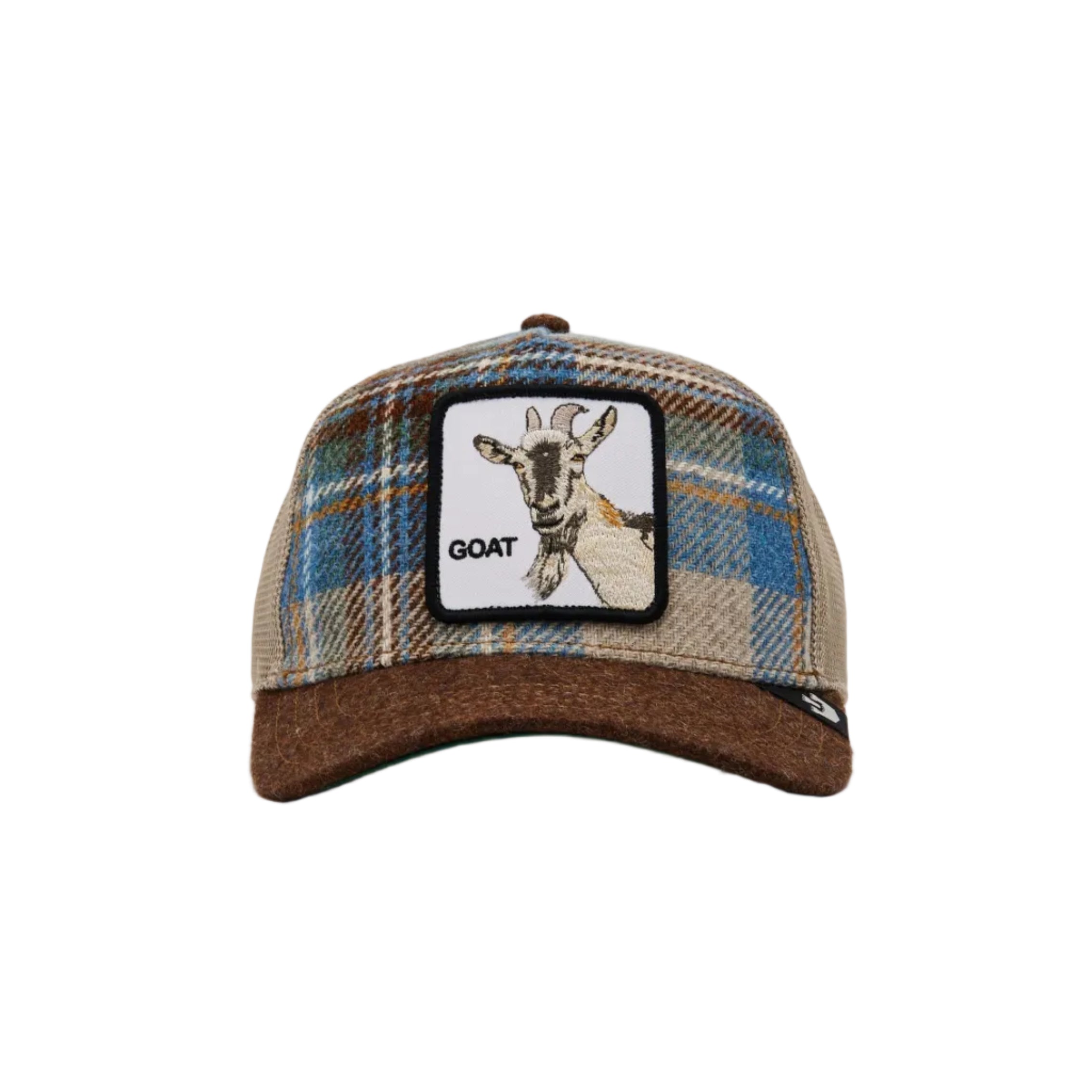 W4-1484 TRUCKER Plaid Goat TAN