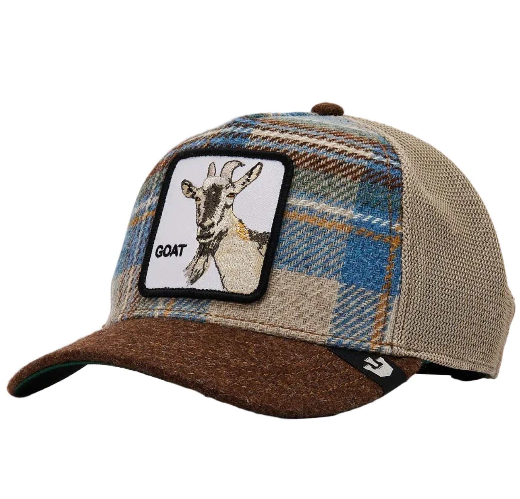 W4-1484 TRUCKER Plaid Goat TAN