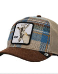 W4-1484 TRUCKER Plaid Goat TAN