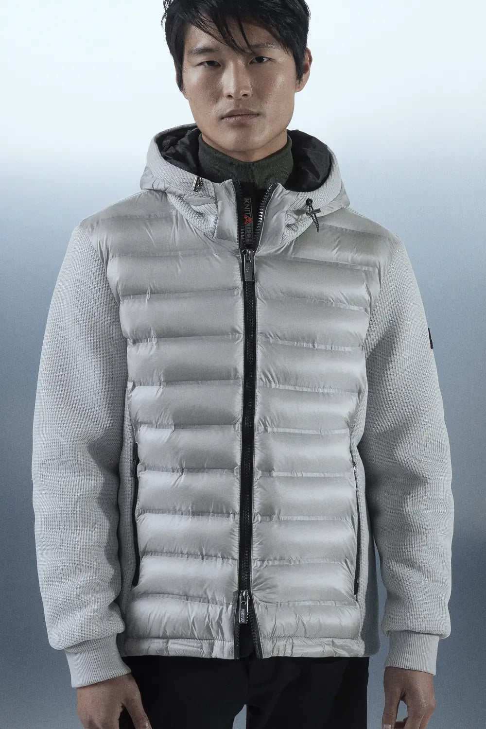 W5-0041 MESH Piumino Ibrido Cappuccio Mastice Man