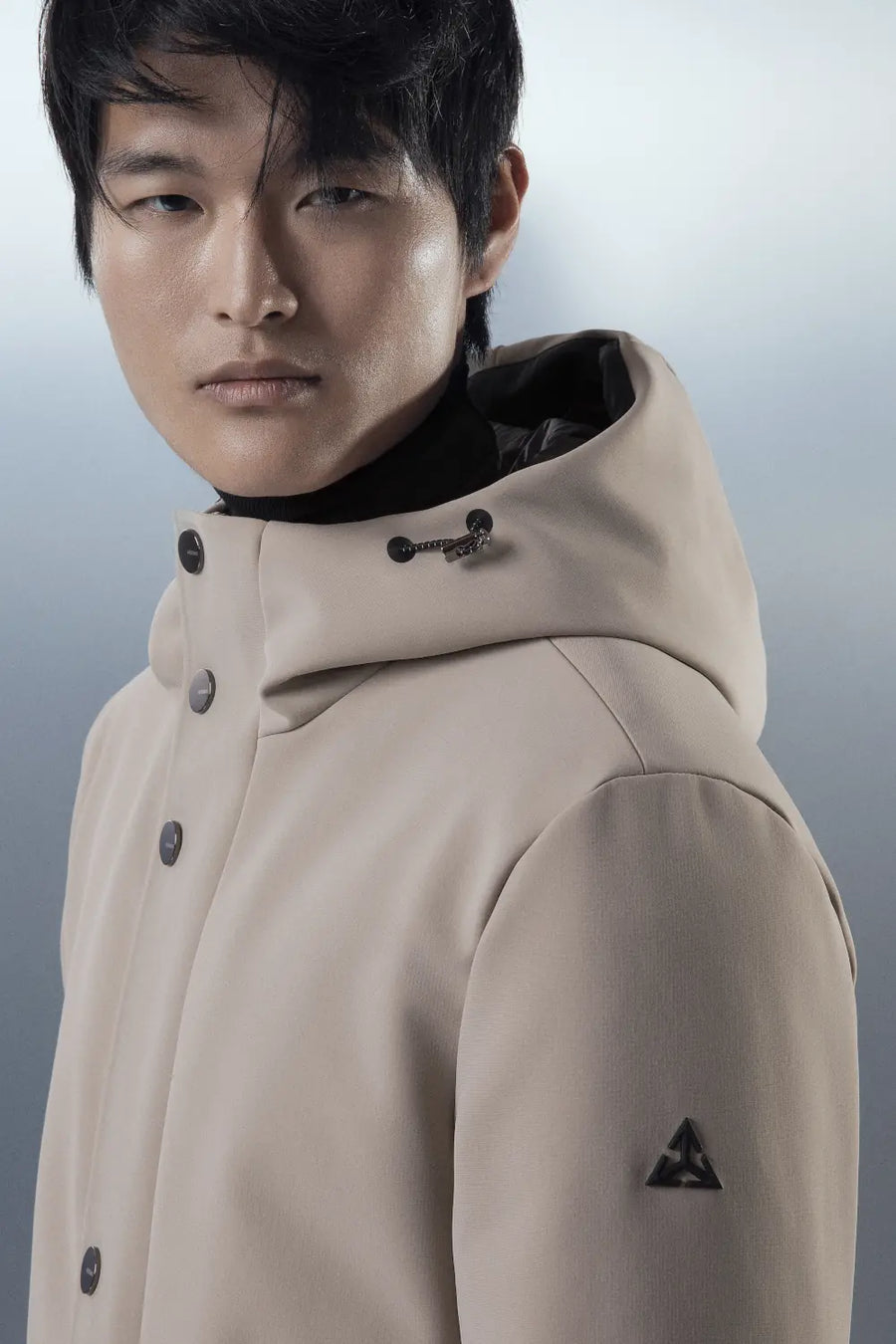 W5-0015 FROST Parka Tech Lungo Cappuccio Beige Man