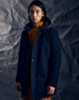 4029 Parka Tecnico Lungo Cappuccio Blu Man