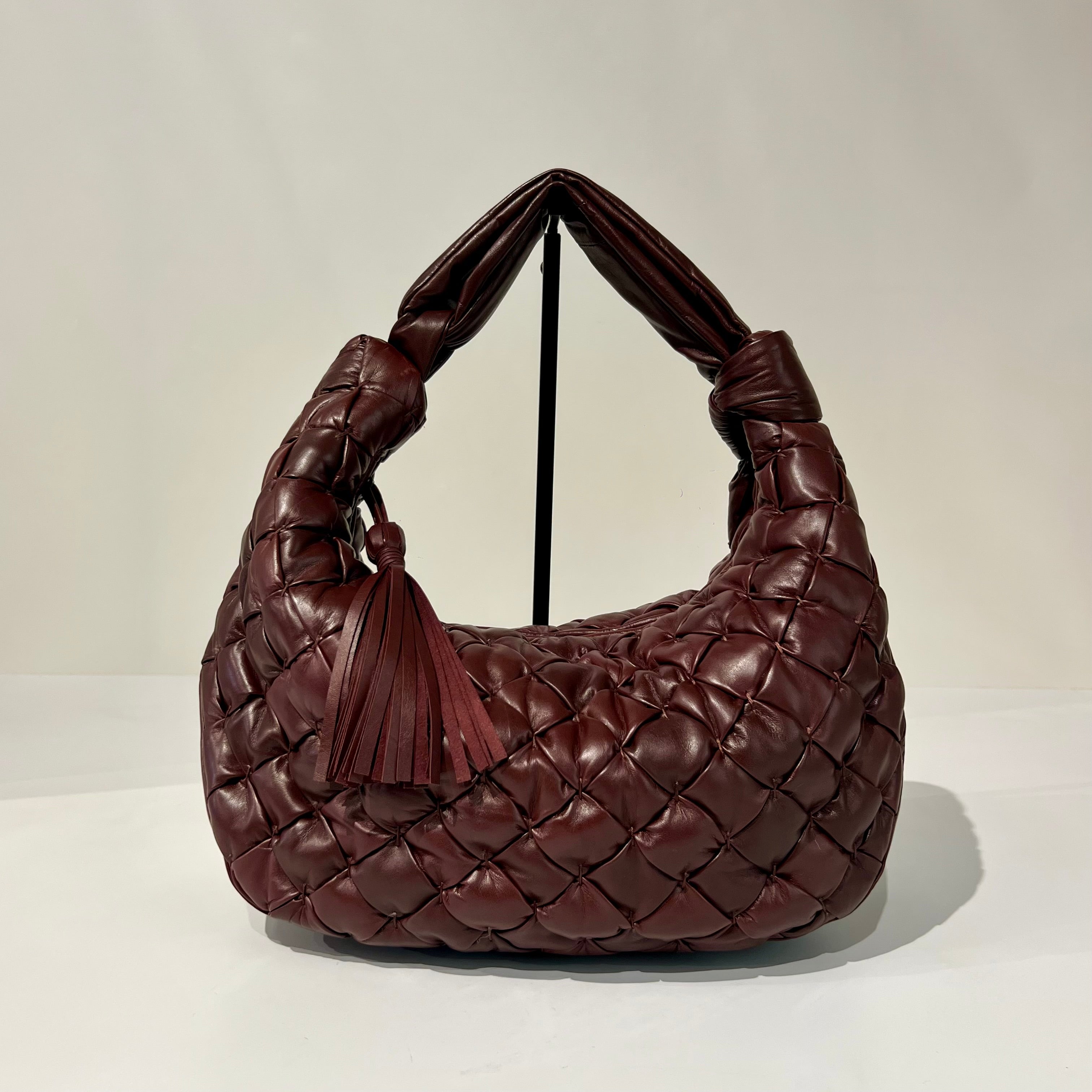 W6-EBAG52 Borsa Hobo Intreccio Nappa Bordeaux