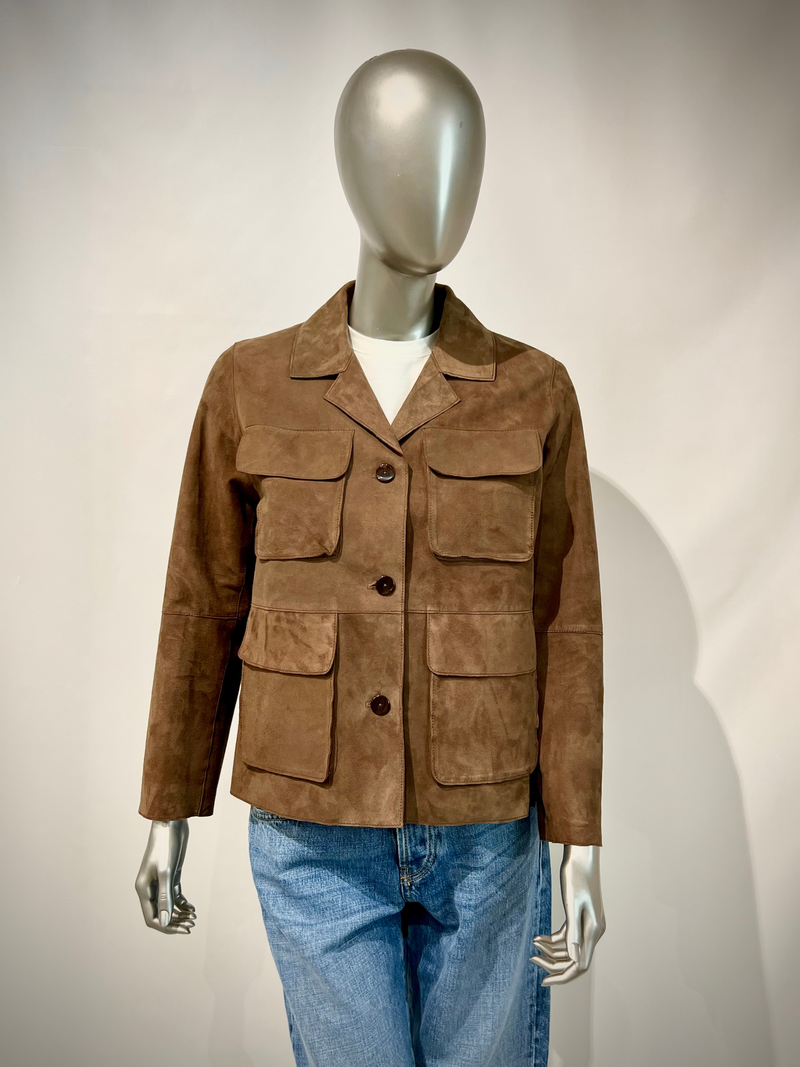 DS6-BORACAY Giacca Scamosciata con Tasche Pecan