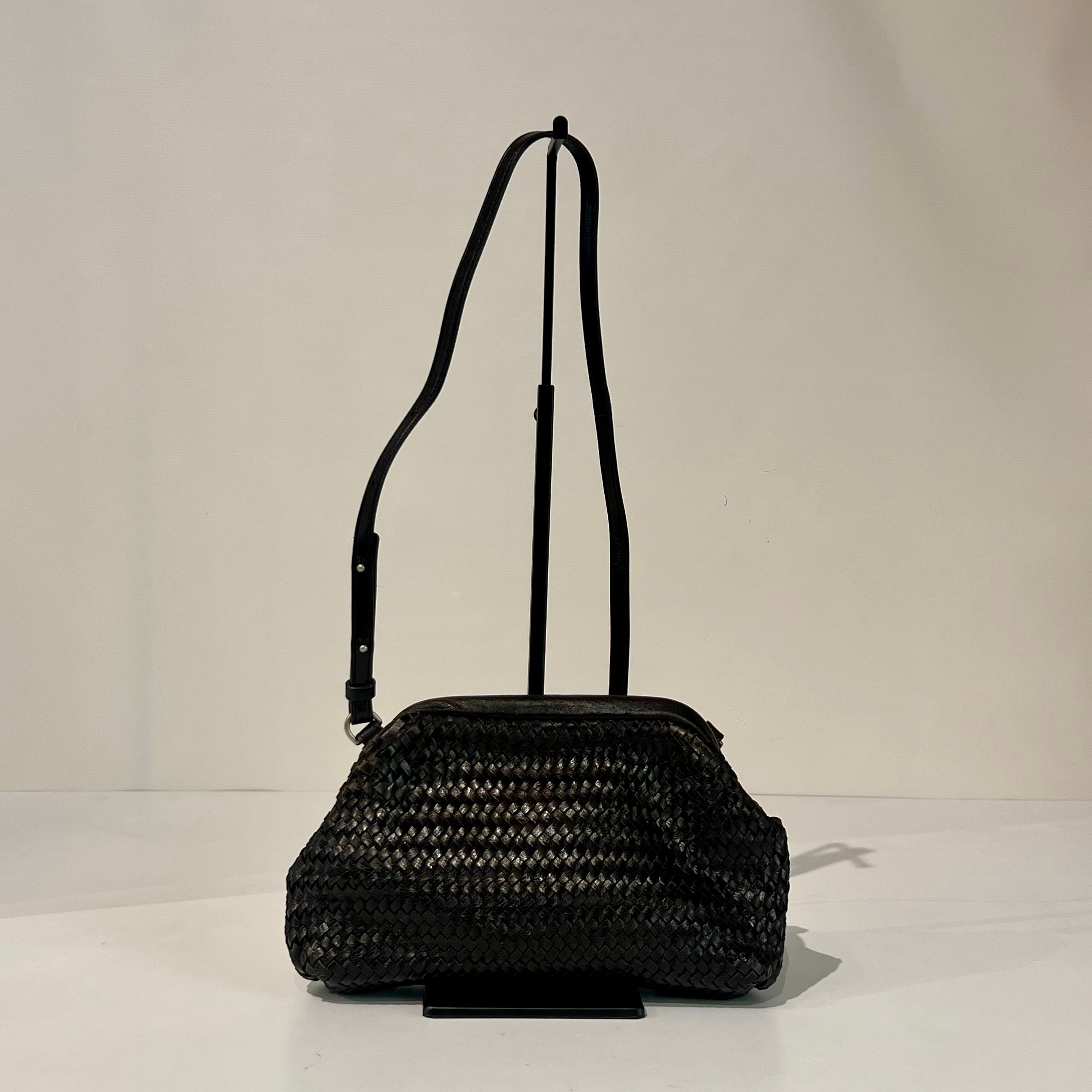 S6-1104 Borsa Clutch Intrecciata Brown 220