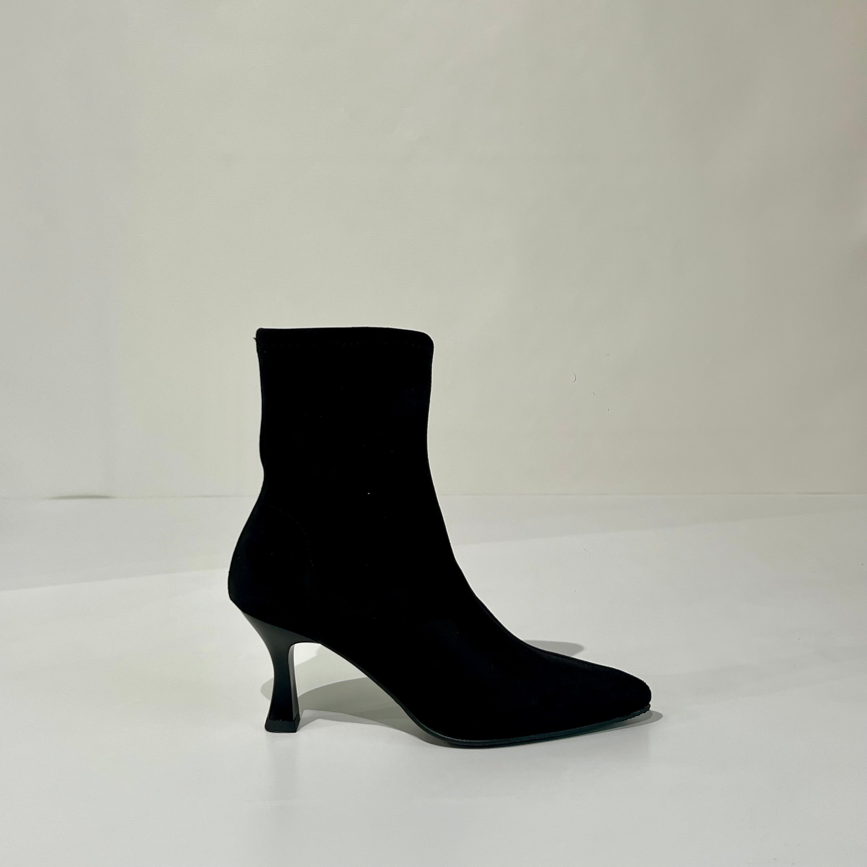 W5-78042 Polacchino Tessuto Effetto Camoscio Nero