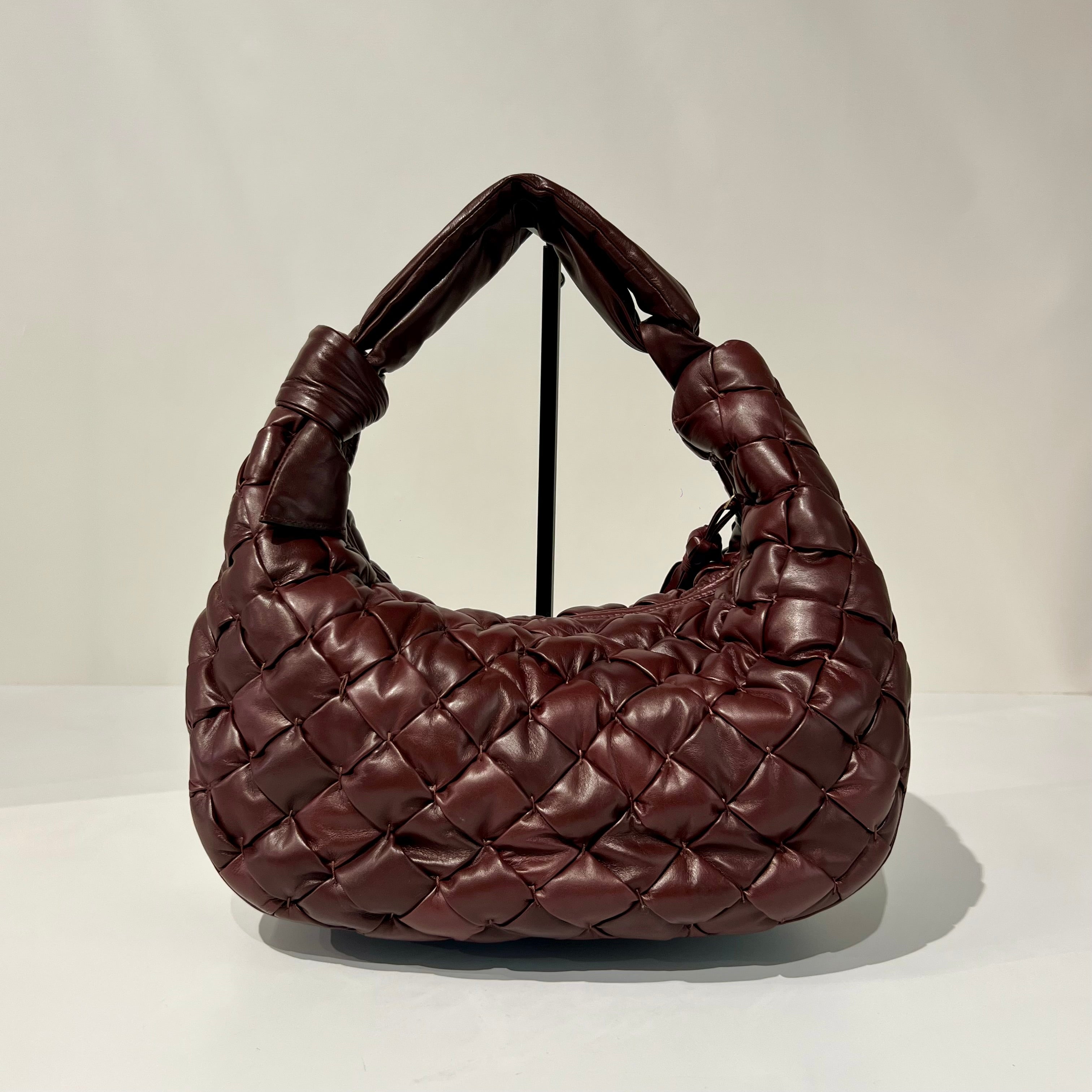 W6-EBAG52 Borsa Hobo Intreccio Nappa Bordeaux