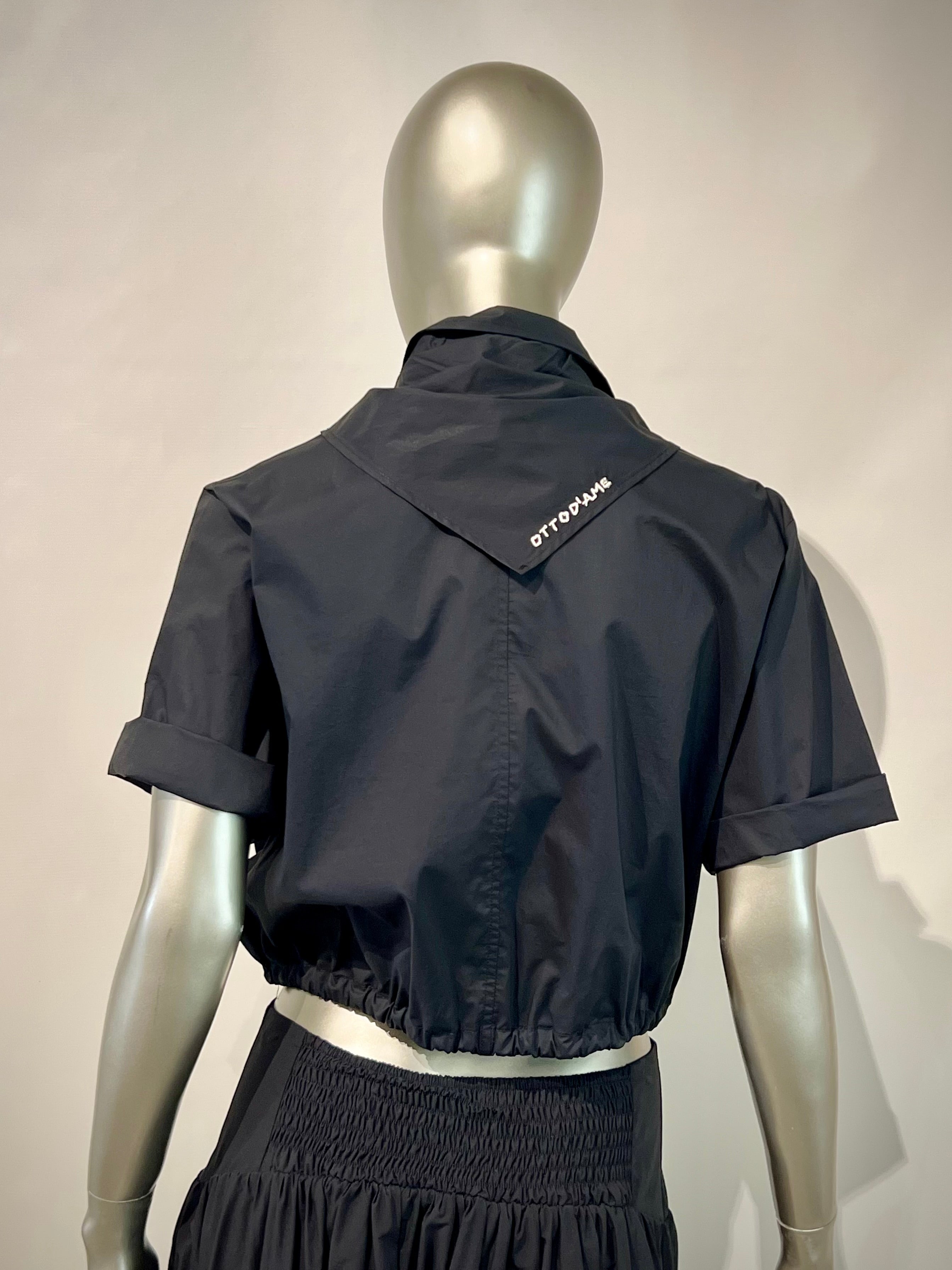 S6-DC5232 Camicia Manica Corta Arriccio Nera