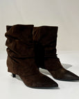 W6-1102 Stivale Arricciato Velour Testa di Moro