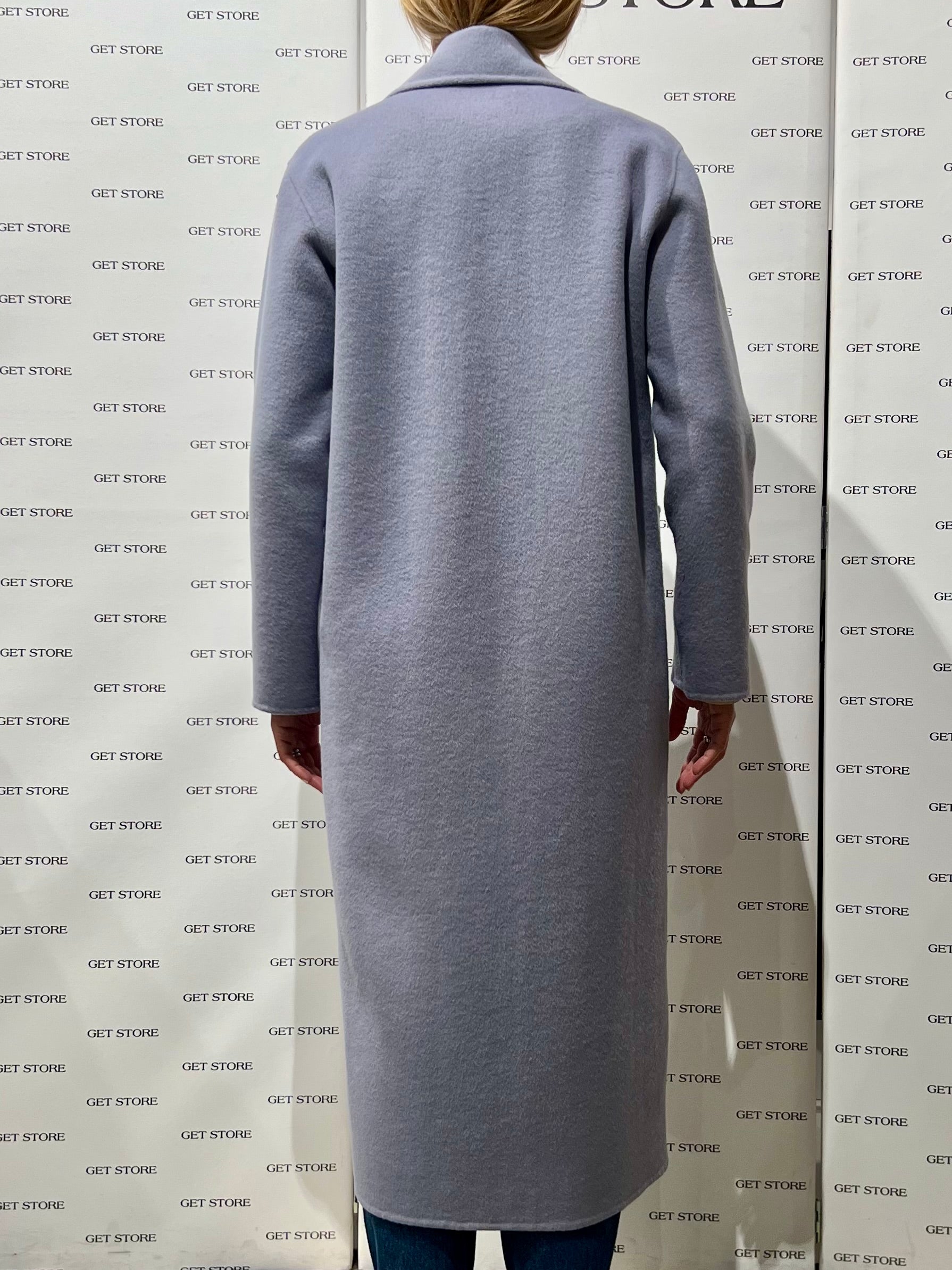 W5-35043 Cappotto Lungo Doppiopetto Cenere