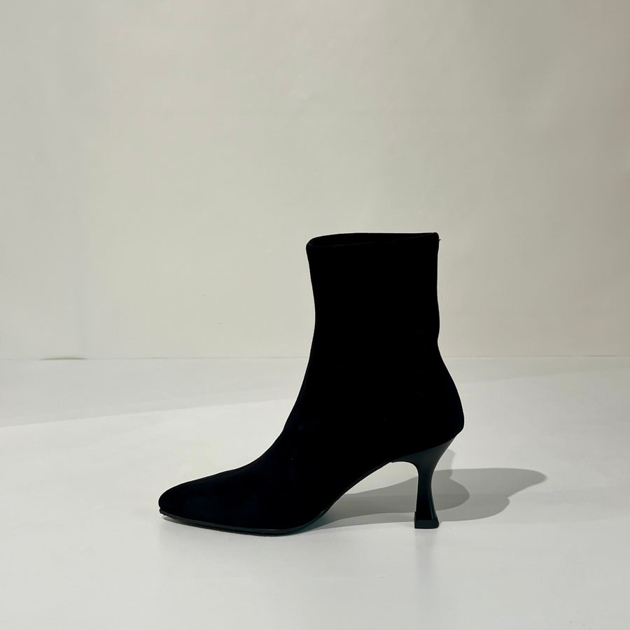 W5-78042 Polacchino Tessuto Effetto Camoscio Nero