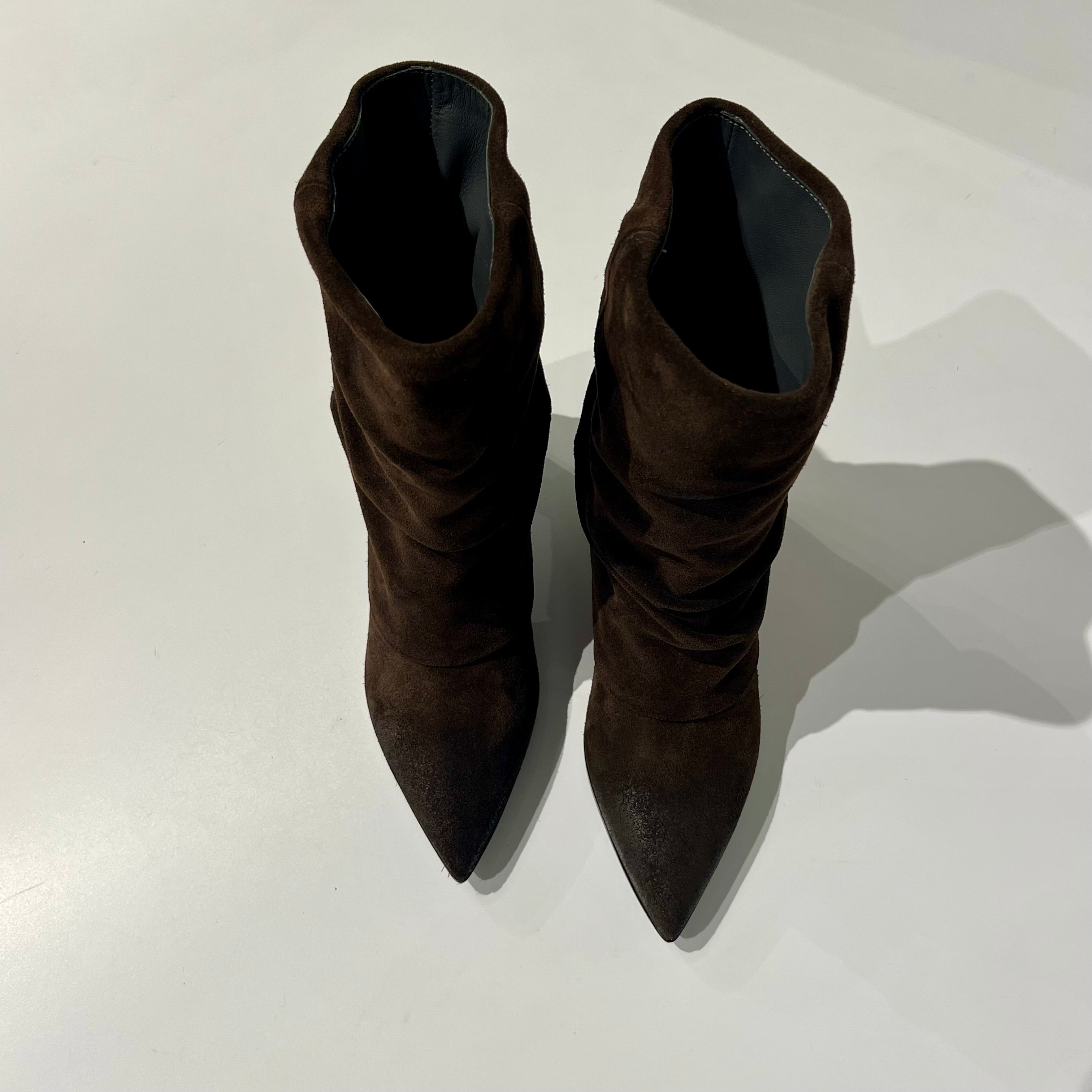 W6-1102 Stivale Arricciato Velour Testa di Moro