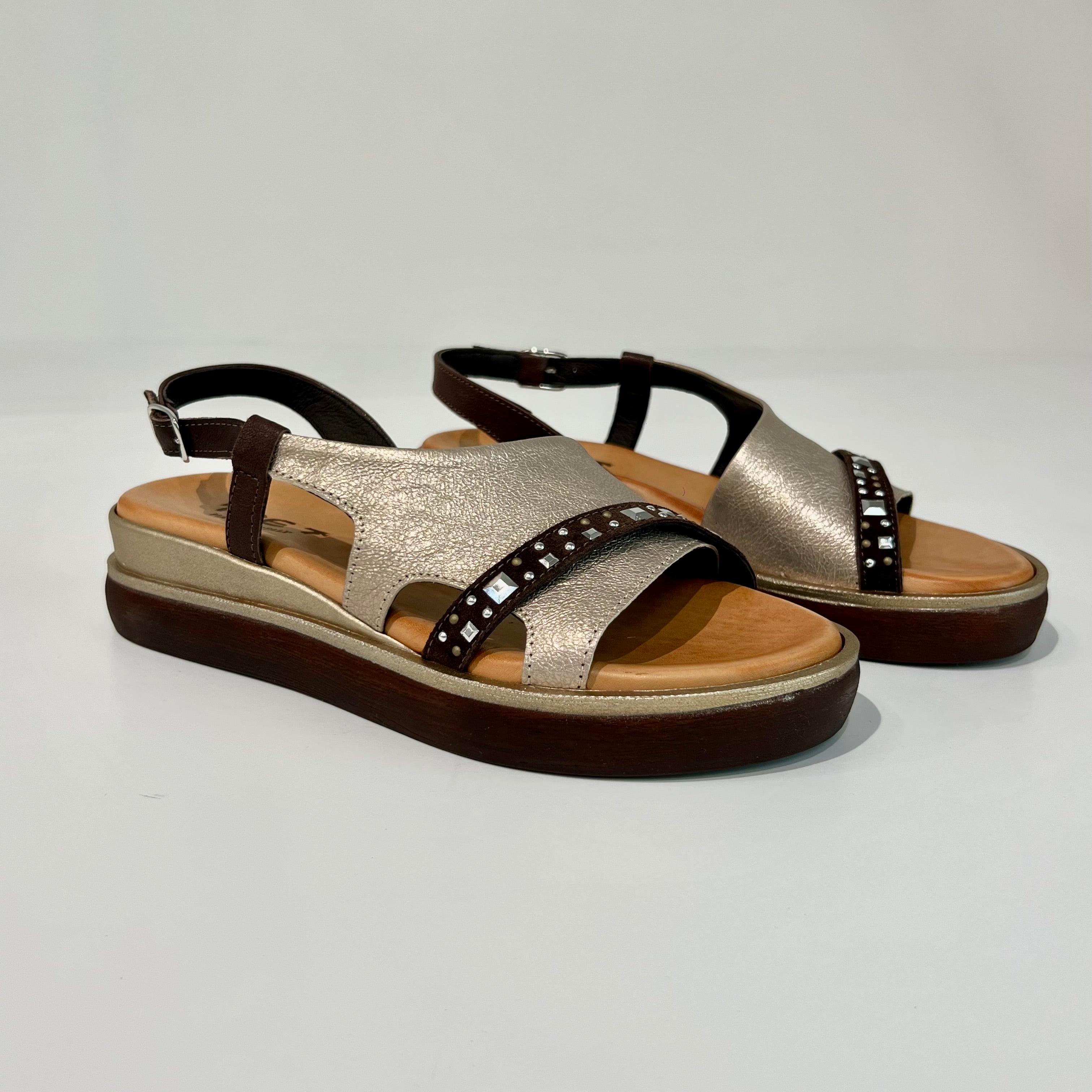 S6-1950 Sandalo Zeppa Malva Moro