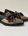 W6-G57-2 Scarpa Fiocco Naplack Taupe/Nero/Moro