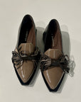 W6-G57-2 Scarpa Fiocco Naplack Taupe/Nero/Moro