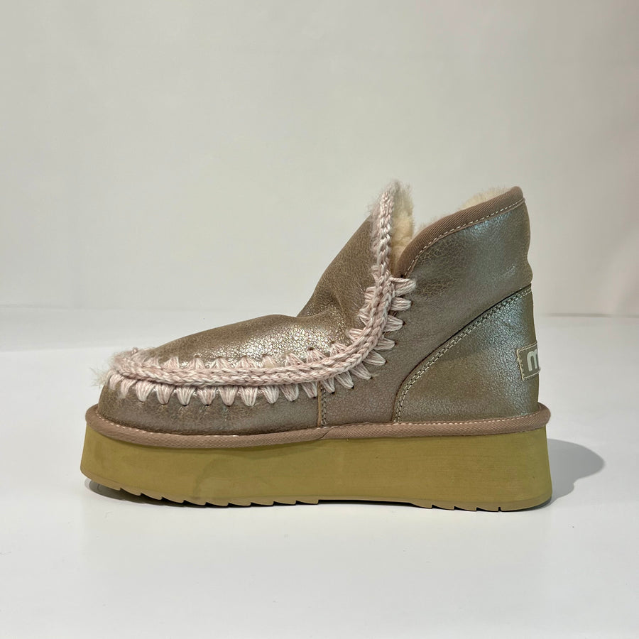 W4-MINI ESKIMO Platform Boot Stone Metallic