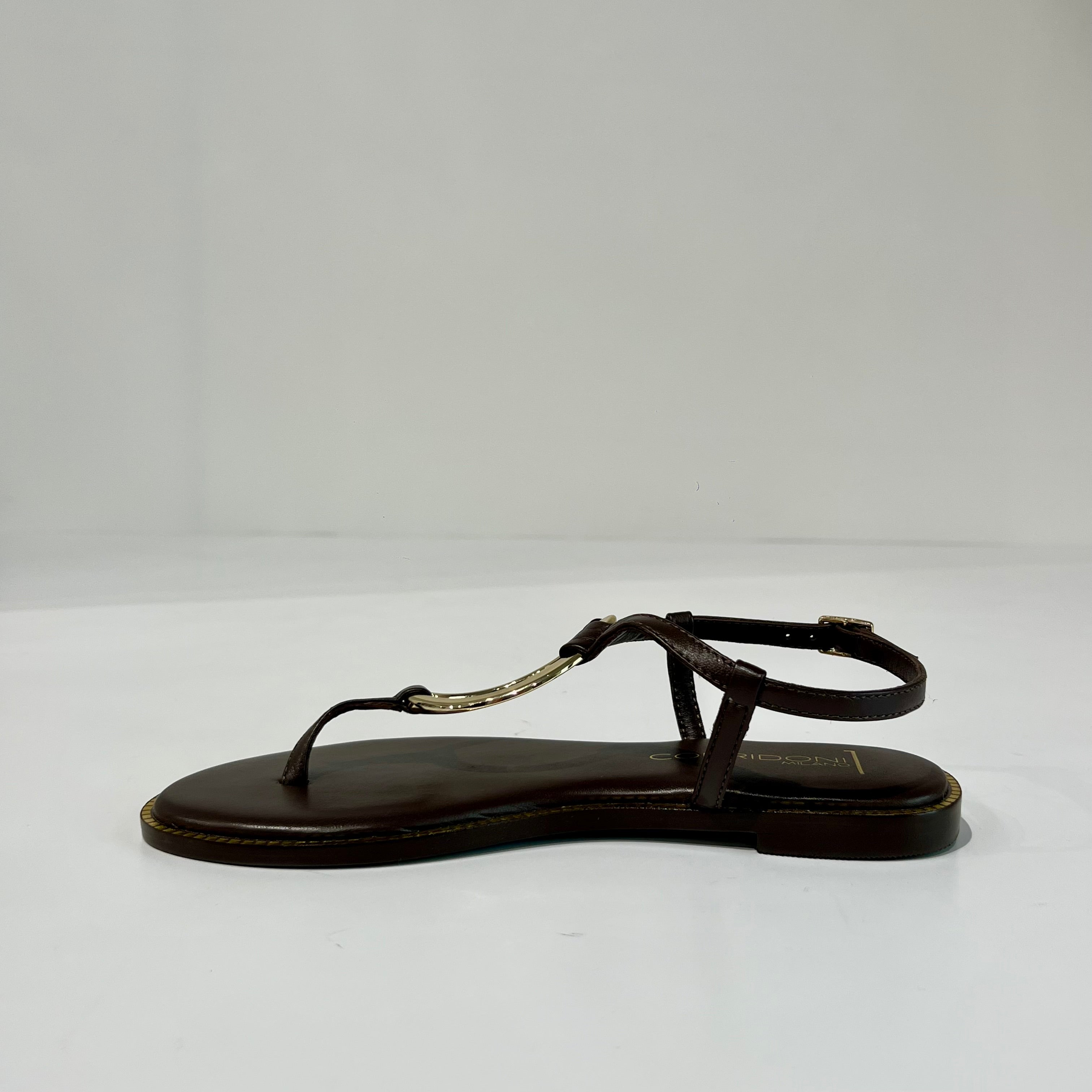 S6-8521 Sandalo Infradito Dettaglio Gold Chocolate