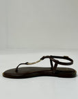 S6-8521 Sandalo Infradito Dettaglio Gold Chocolate