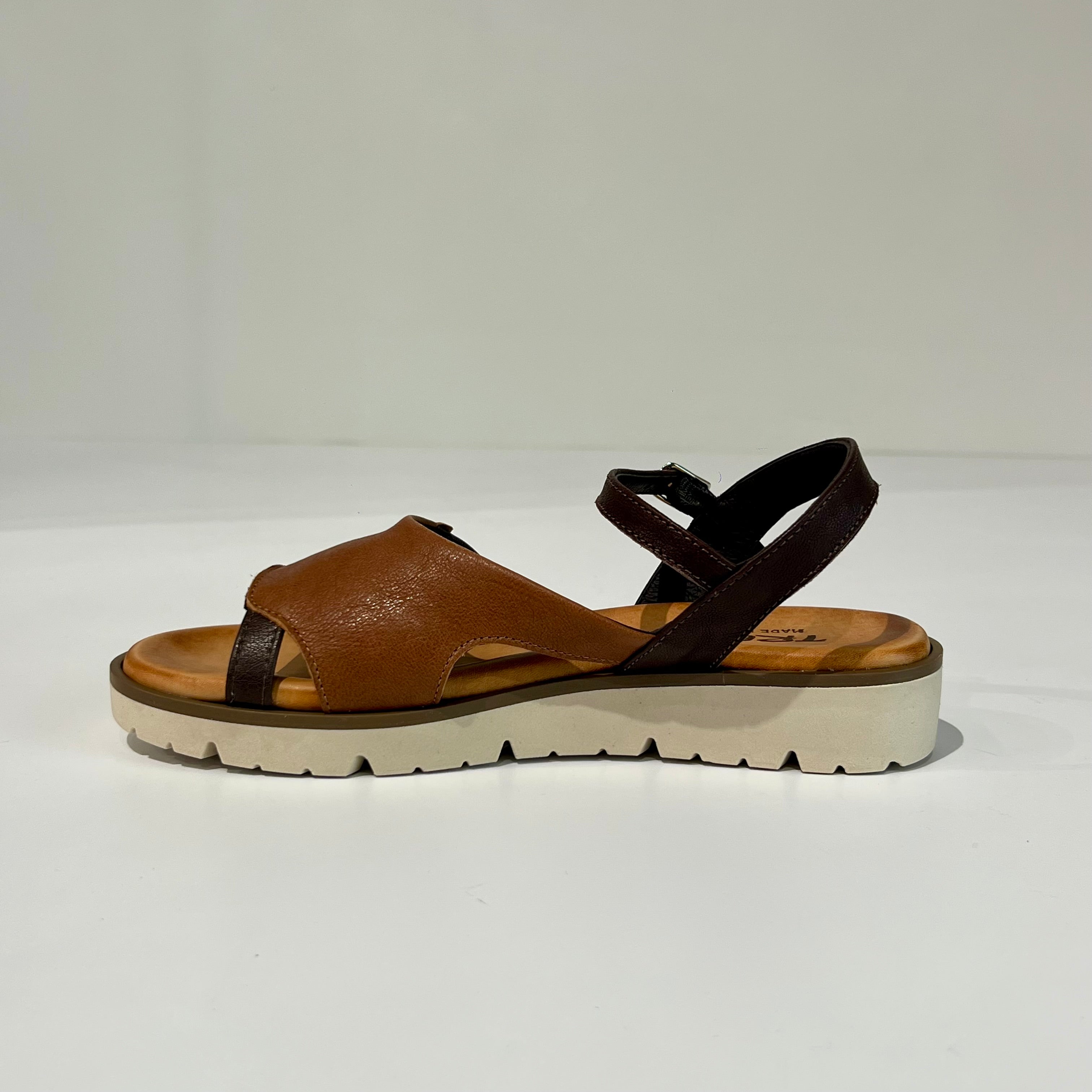 S6-1934 Sandalo Zeppa Cuoio Moro