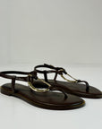 S6-8521 Sandalo Infradito Dettaglio Gold Chocolate