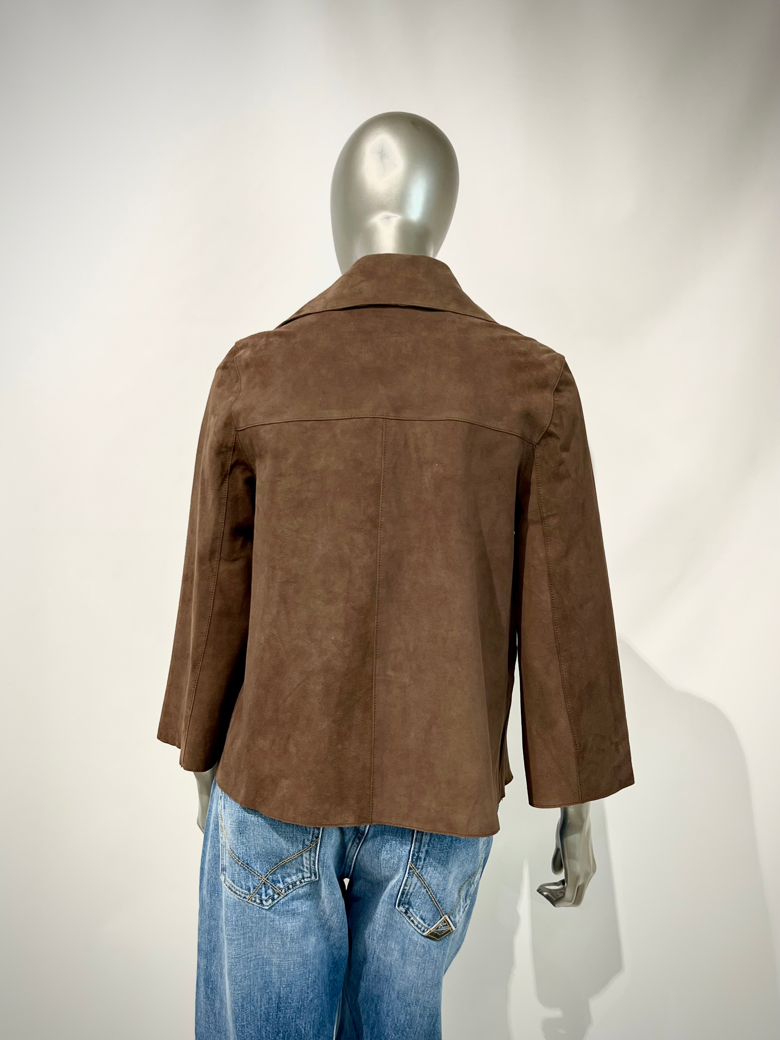 DS6- GAIA Chiodo Scamosciato in Pelle Pecan