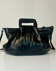 W5-9602 Handbag Pelle Crinkle Nera 047