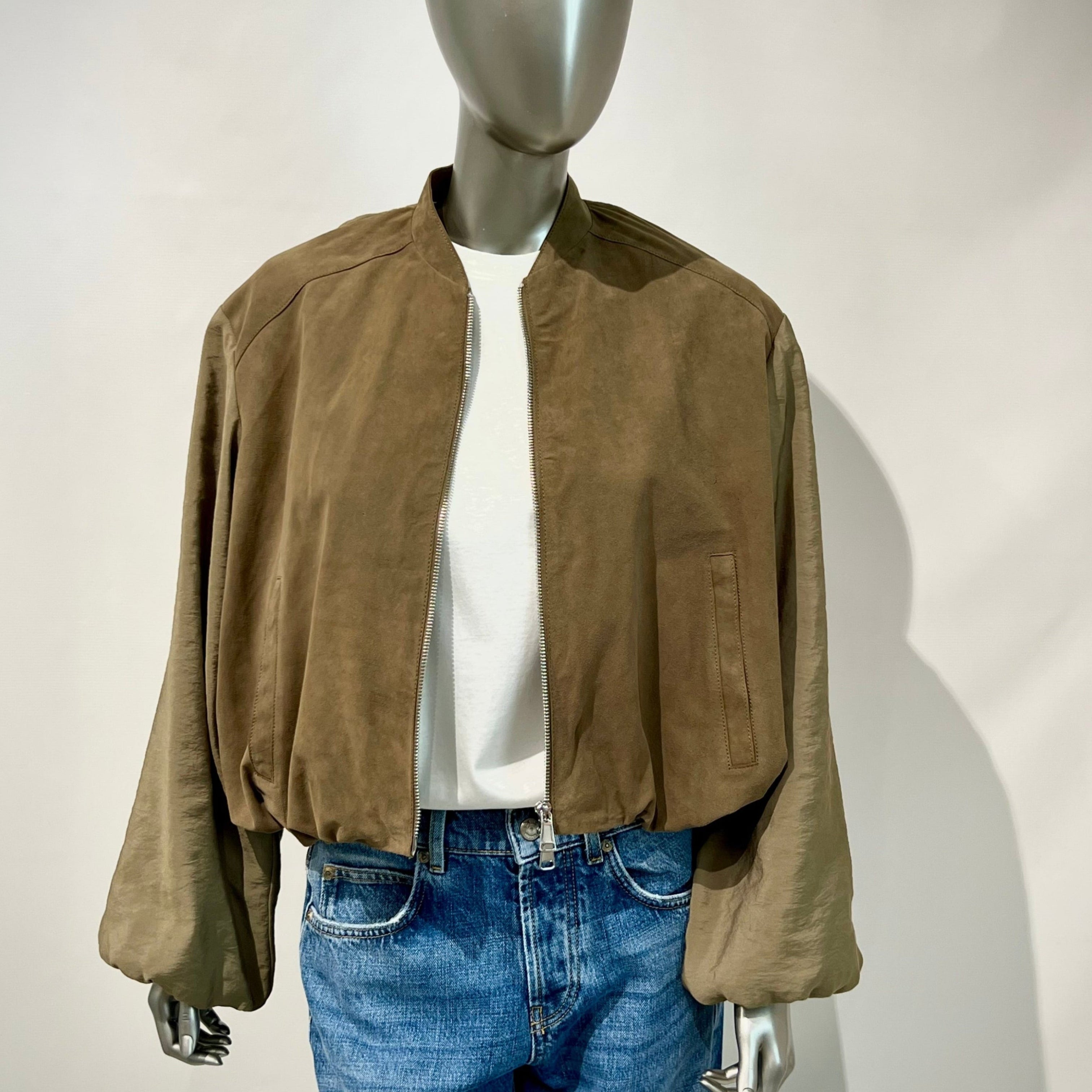 DS6-ELLA Bomber Scamosciato Salvia