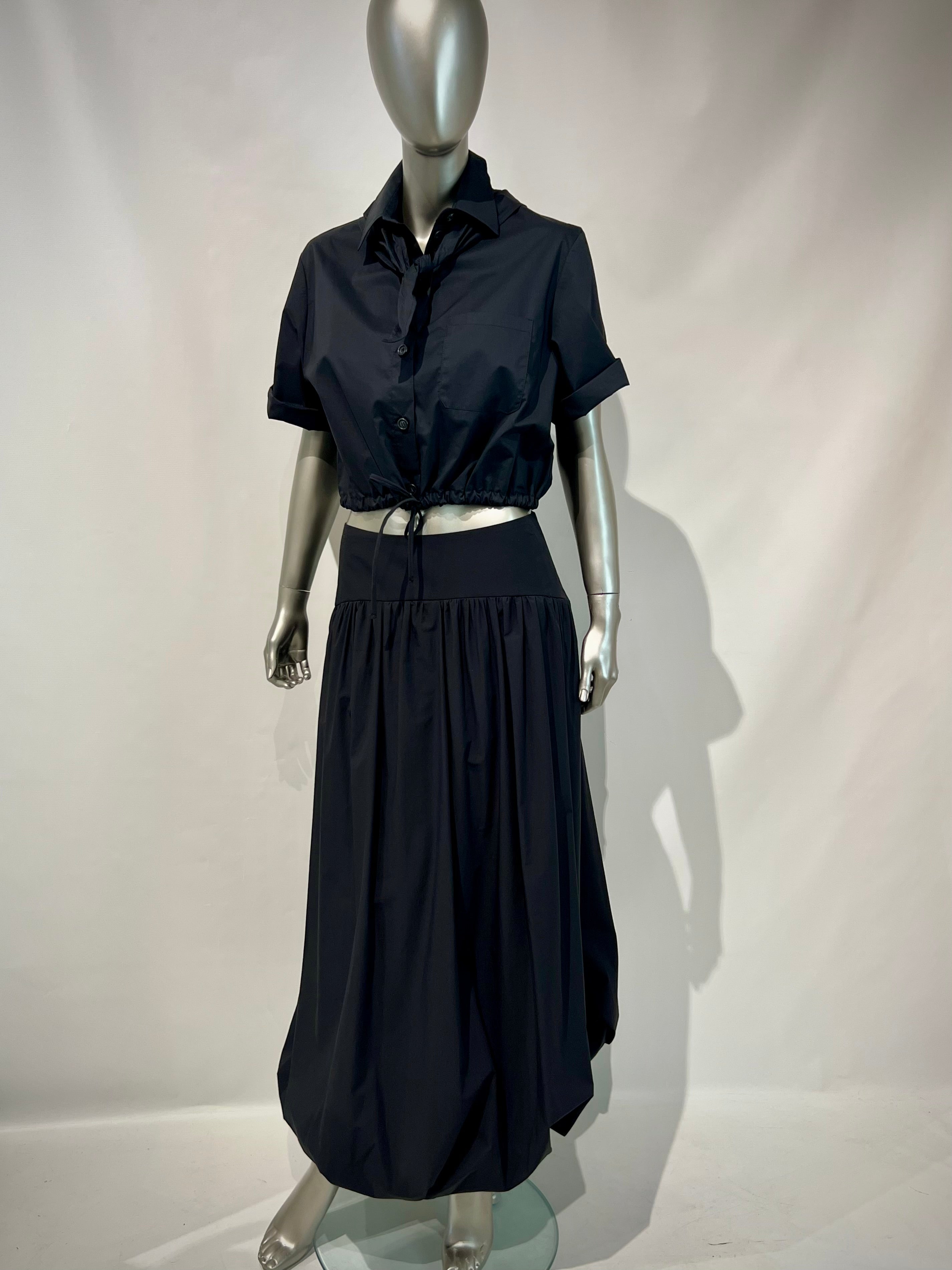 S6-DC5232 Camicia Manica Corta Arriccio Nera