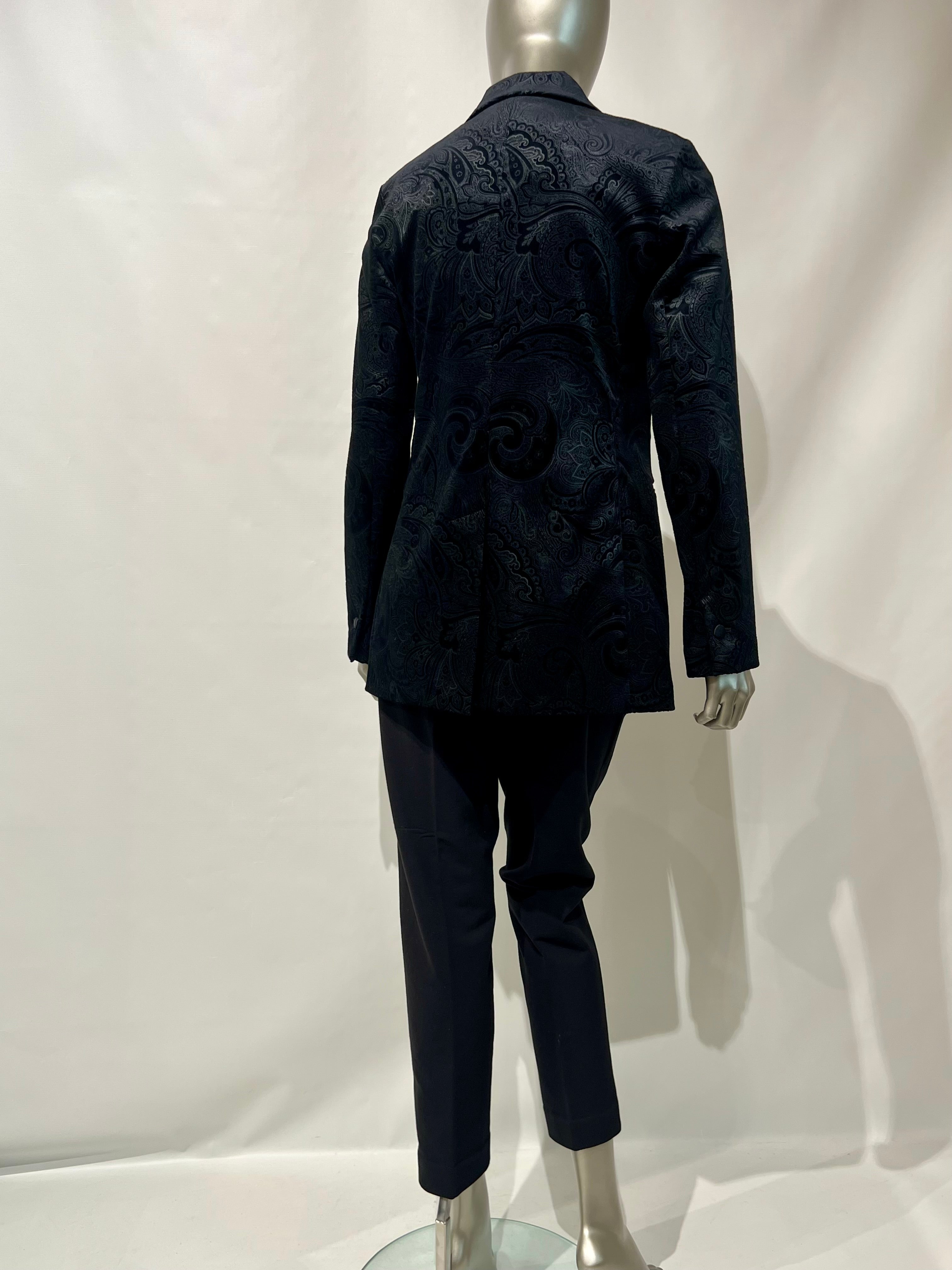 WD5-FD3654 Giacca Doppiopetto Velluto Damascato Nero Woman