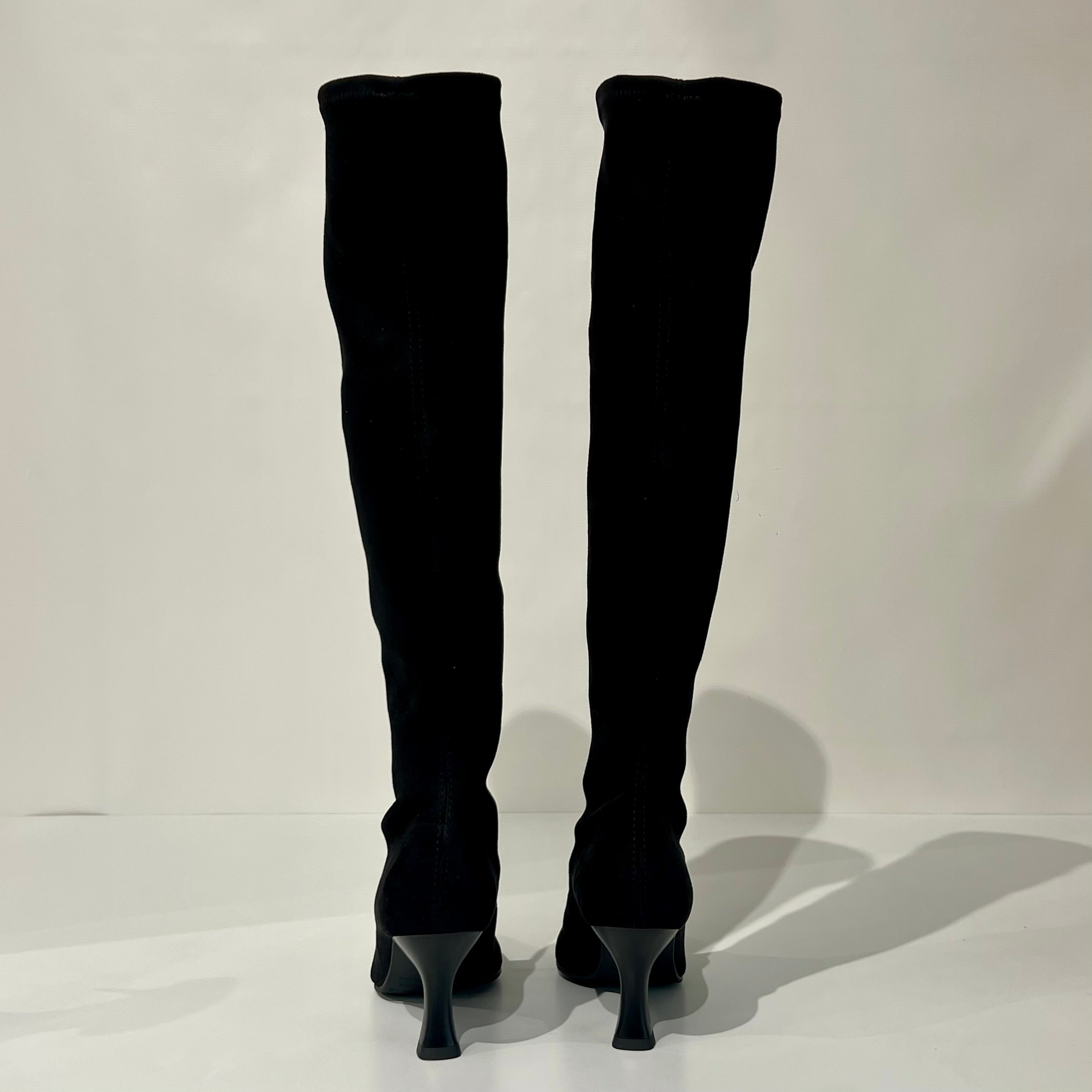 W5-78043 Stivale Tessuto Effetto Camoscio Nero