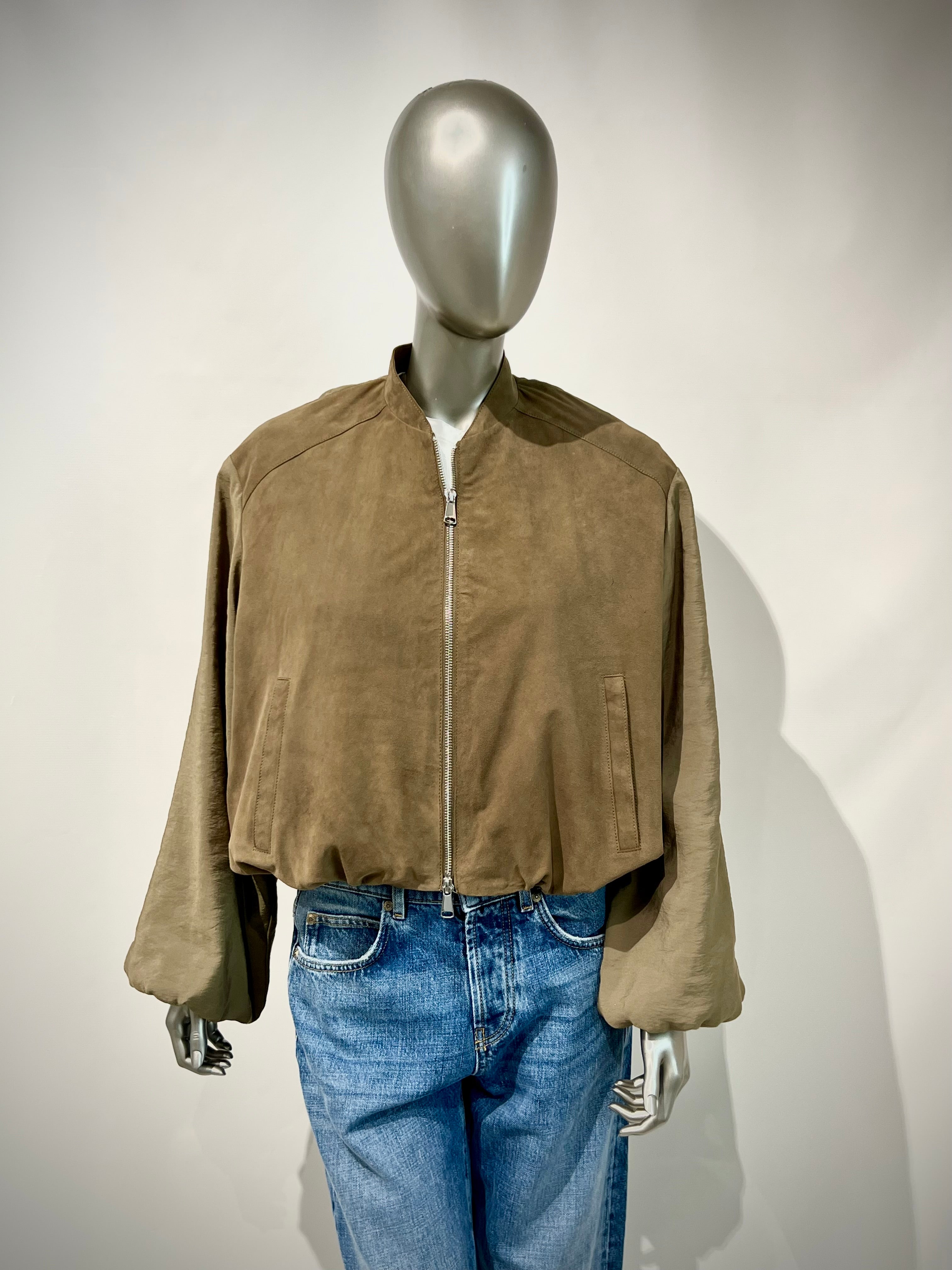 DS6-ELLA Bomber Scamosciato Salvia