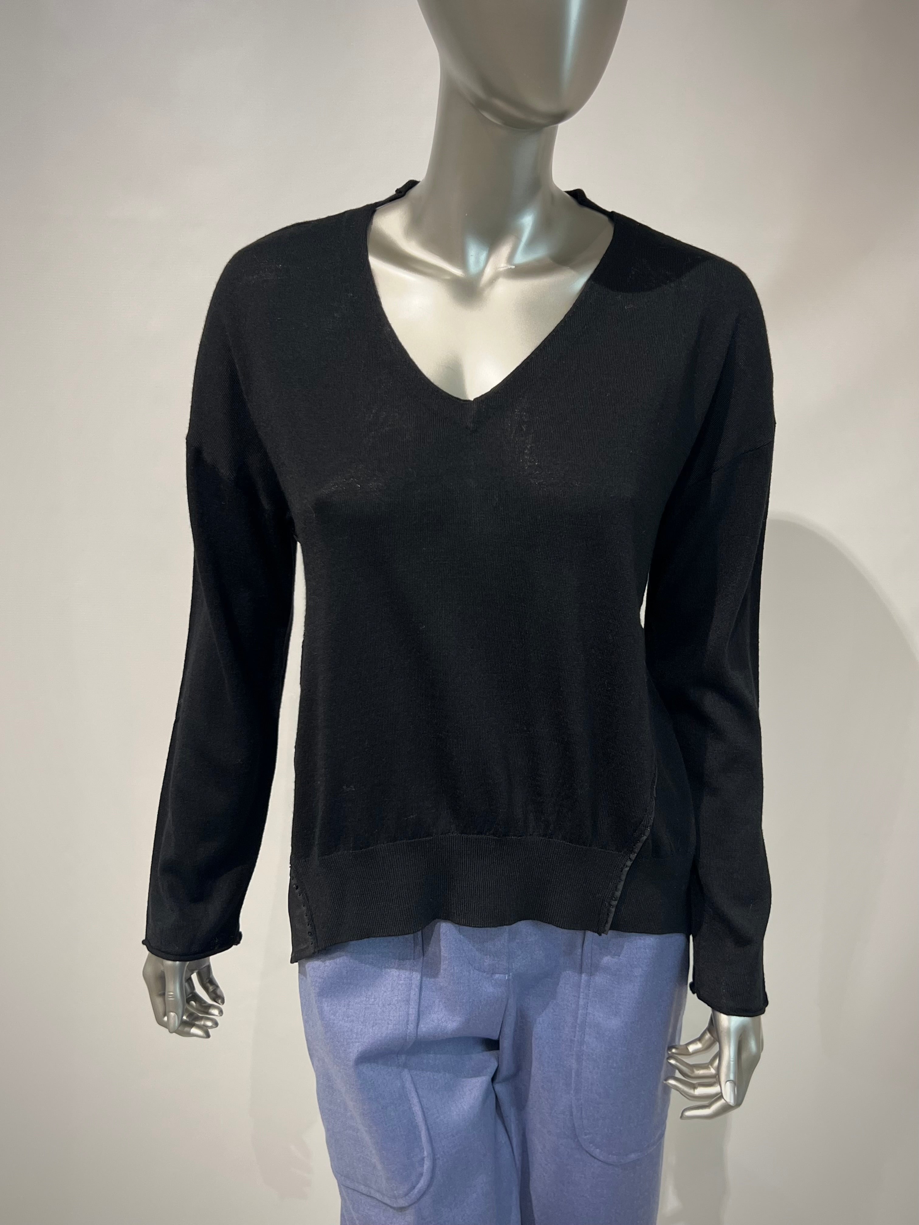 W5-53039 Maglia in Misto Lana Nera