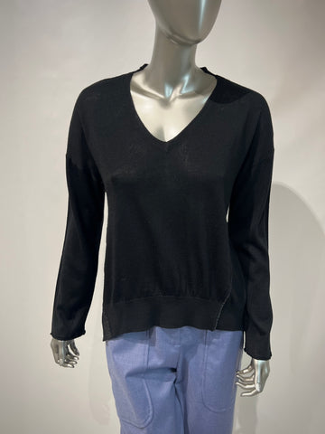 W5-53039 Maglia in Misto Lana Nera